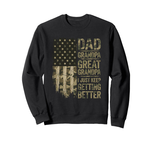 Camouflage Usa Flag Dad Grandpa Great Sweatshirt - Graphic Print Men Women - T-Shirt, Sweatshirt, Hoodie