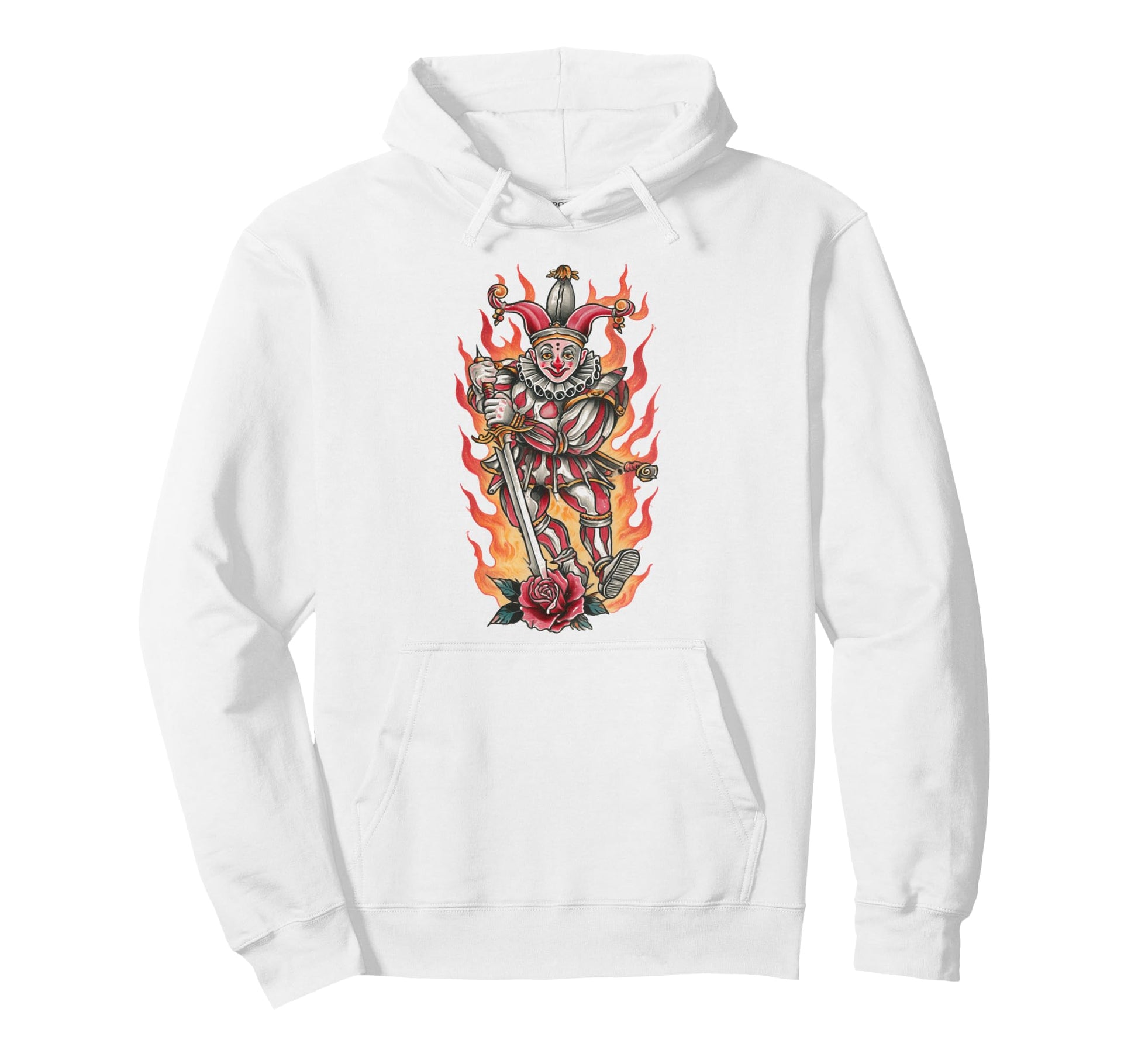 Traditional Tattoo Jester Hoodie - Streetwear Style Unisex - T-Shirt, Sweatshirt, Hoodie