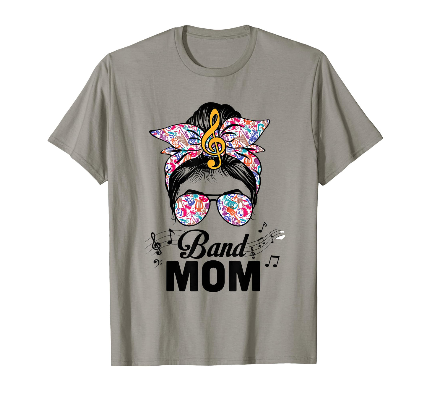 Band Mom Marching Band Messy Bun Hair T-Shirt - Aesthetic Graphic Unisex - T-Shirt, Sweatshirt, Hoodie