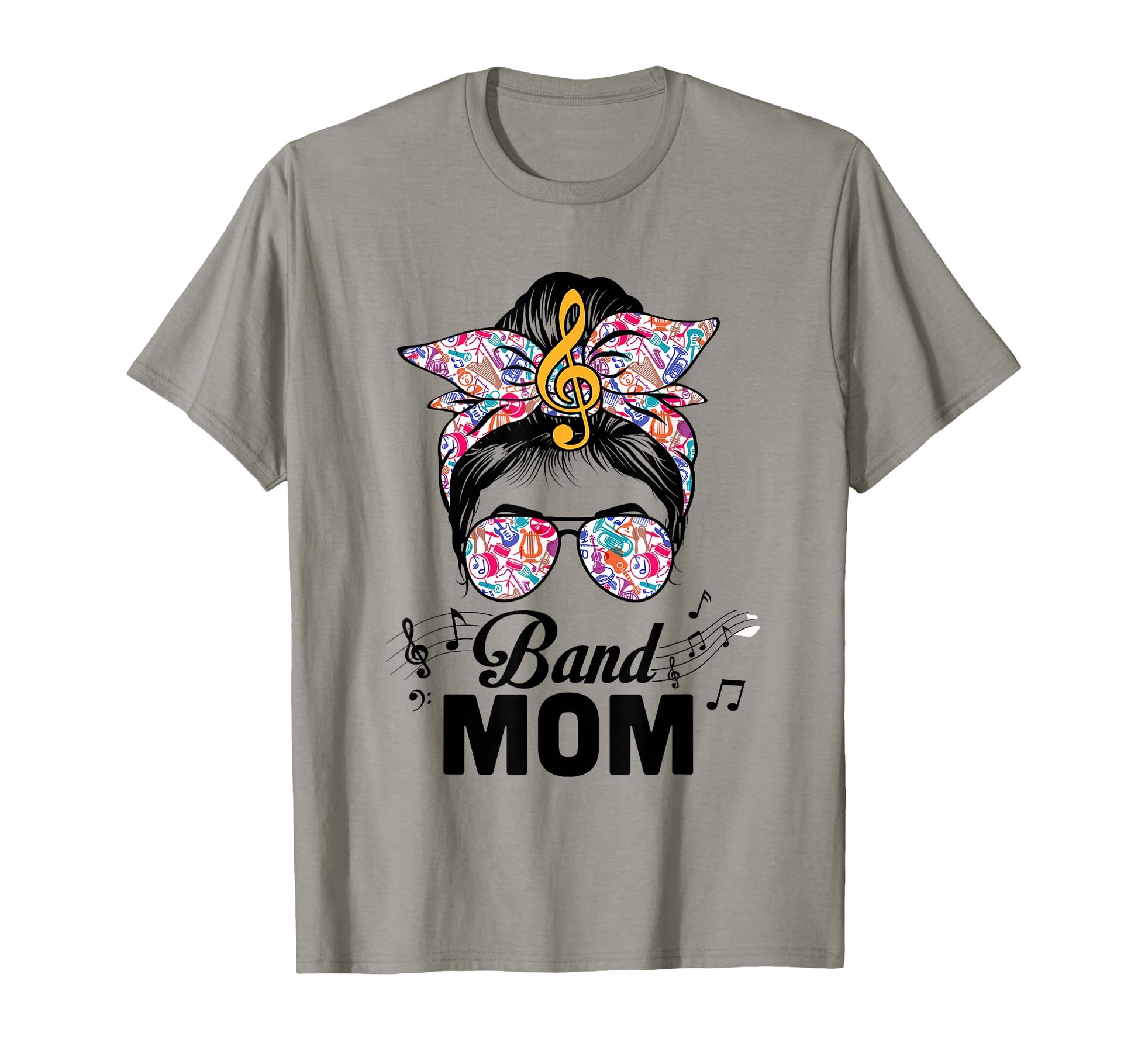 Band Mom Marching Band Messy Bun Hair T-Shirt - Aesthetic Graphic Unisex - T-Shirt, Sweatshirt, Hoodie