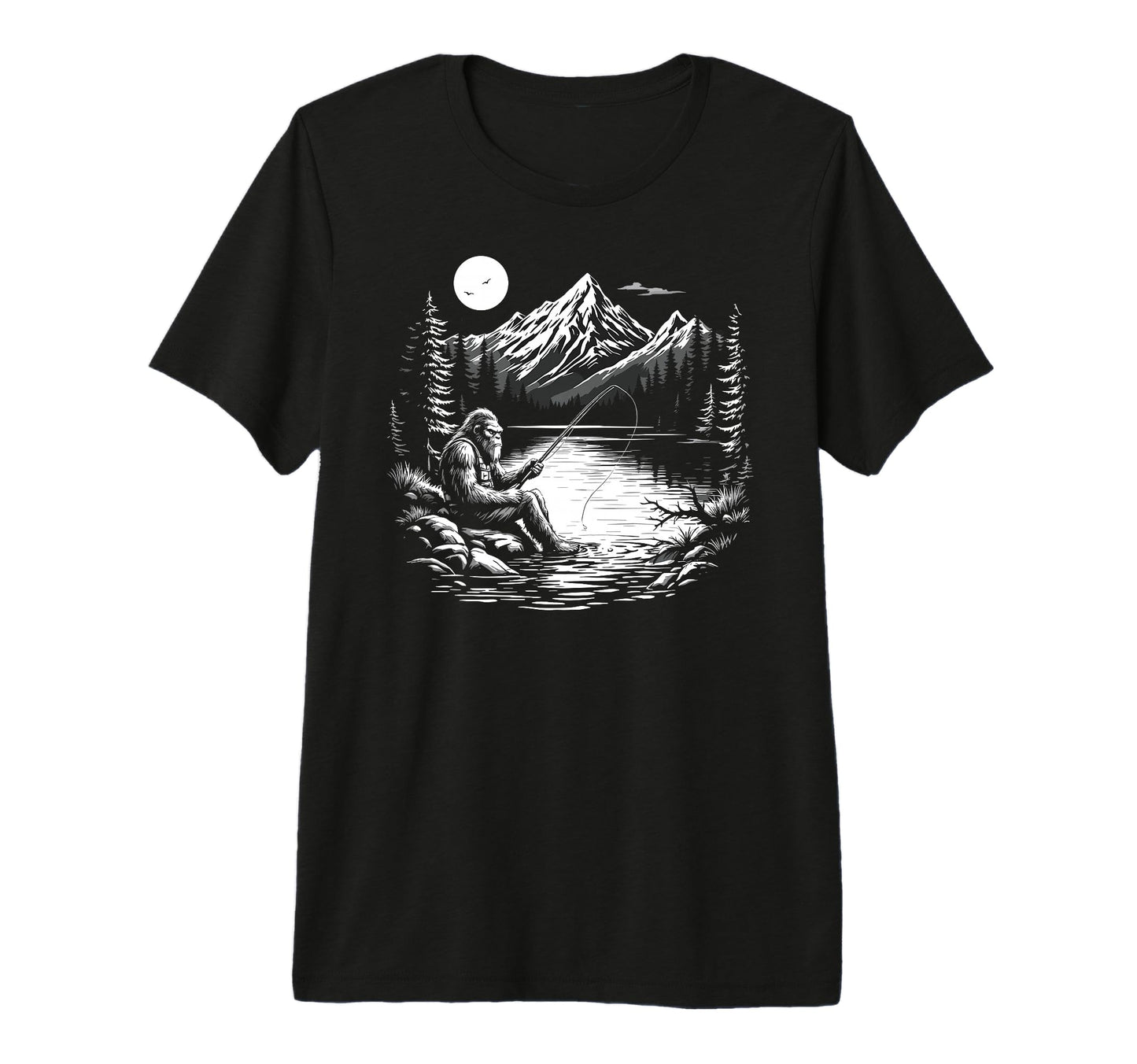 Bassquatch Sasquatch Fisher Bass T-Shirt - Fun Novelty Design Men Women - T-Shirt, Sweatshirt, Hoodie