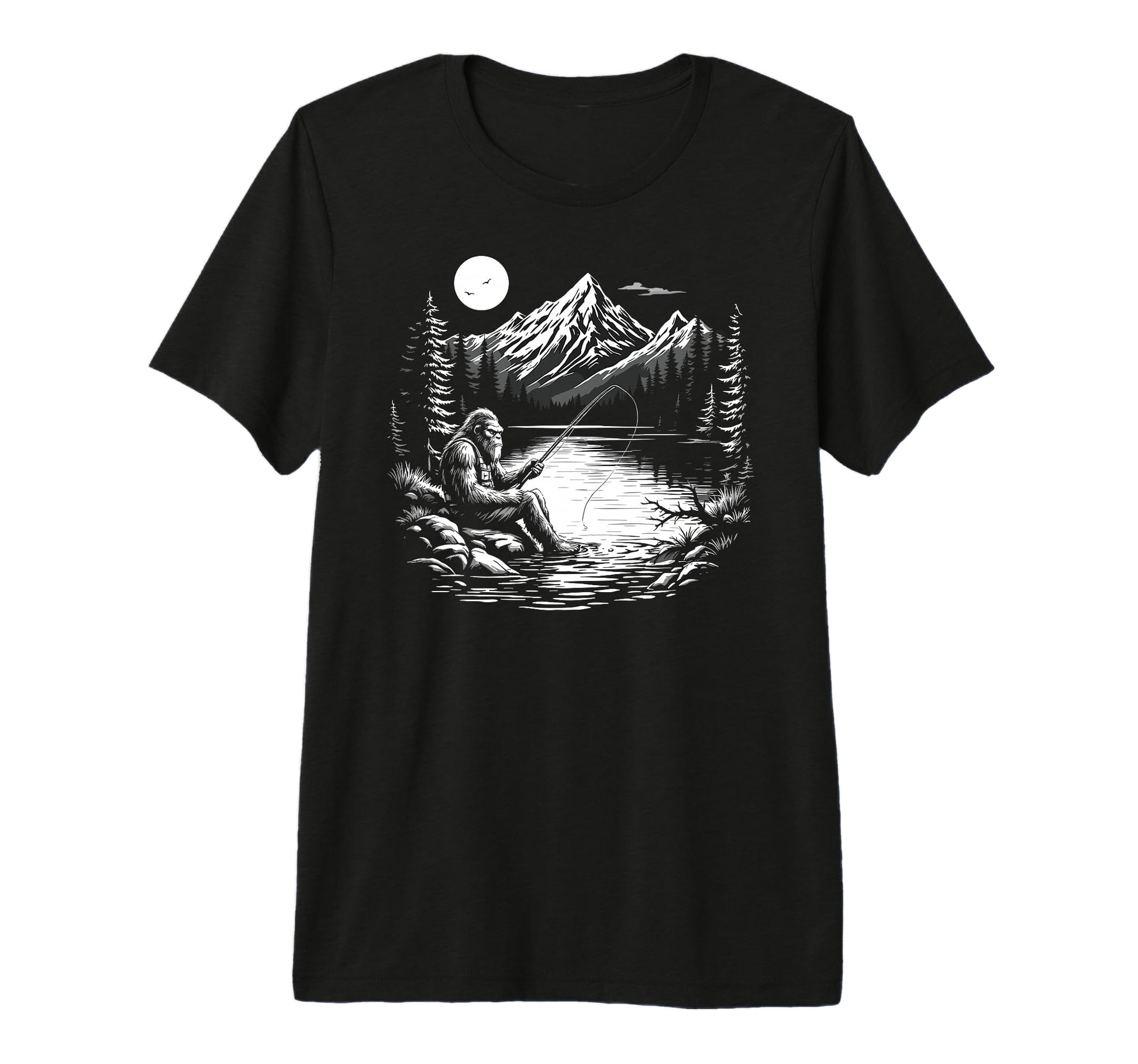Bassquatch Sasquatch Fisher Bass T-Shirt - Fun Novelty Design Men Women - T-Shirt, Sweatshirt, Hoodie