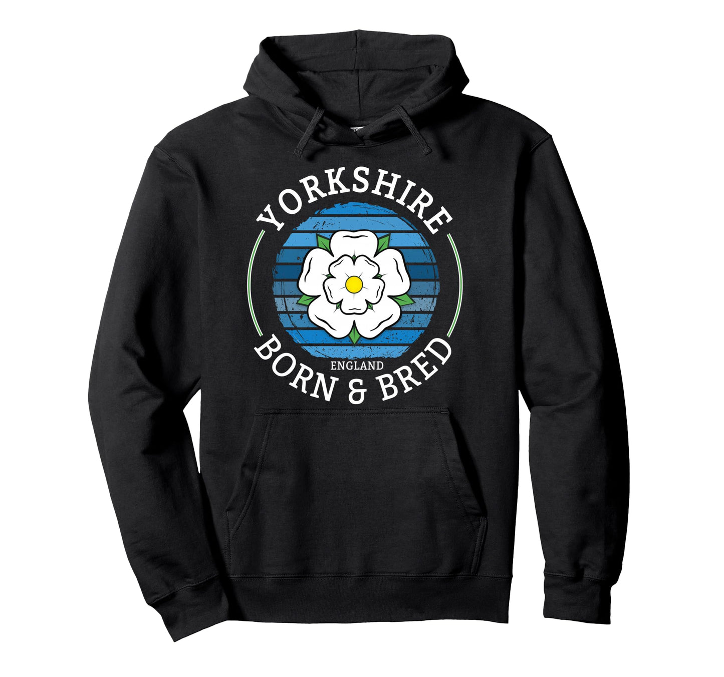 Yorkshire England Born Bred Funny Hoodie - Casual Everyday Wear for Adults - T-Shirt, Sweatshirt, Hoodie