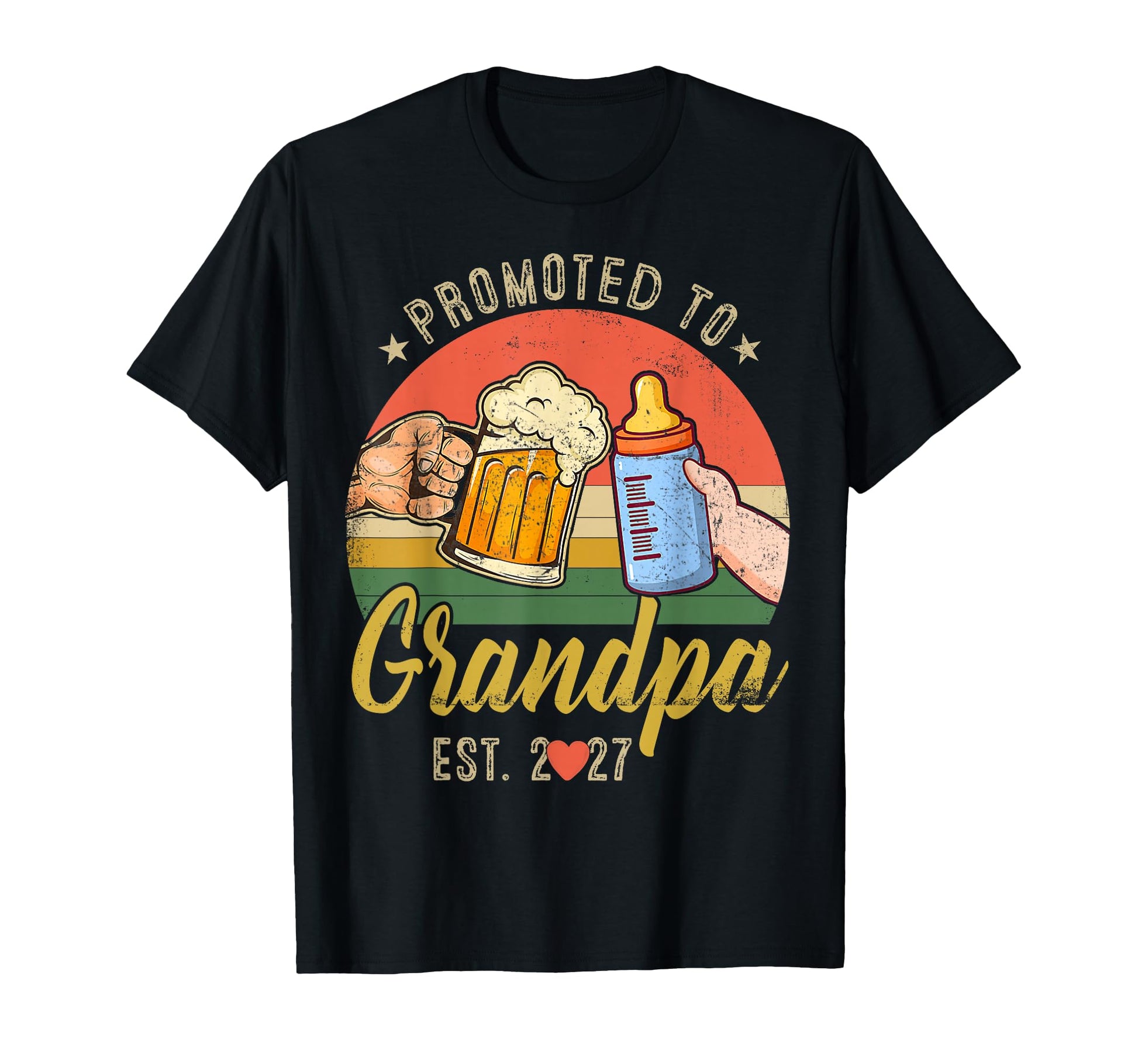Promoted To Grandpa Est 2027 T-Shirt - Fun Novelty Design Unisex - T-Shirt, Sweatshirt, Hoodie