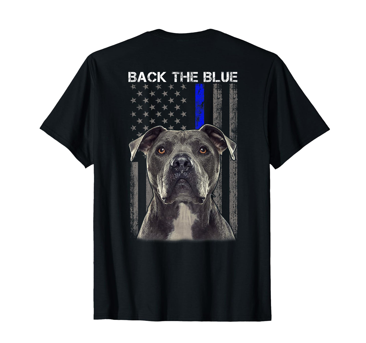 Back Blue Thin Blue Line Flag Police T-Shirt - Streetwear Style Unisex - T-Shirt, Sweatshirt, Hoodie