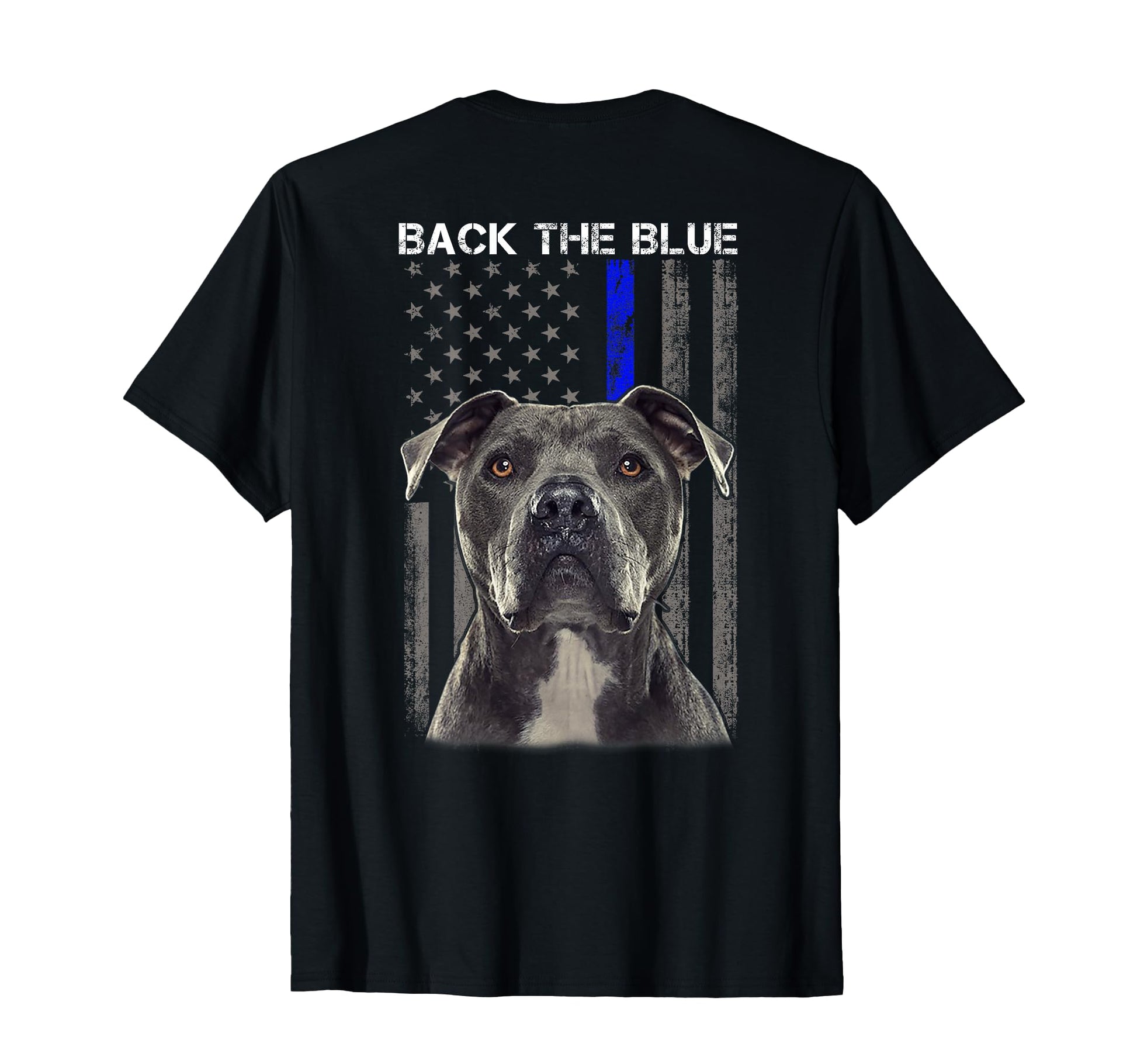 Back Blue Thin Blue Line Flag Police T-Shirt - Streetwear Style Unisex - T-Shirt, Sweatshirt, Hoodie