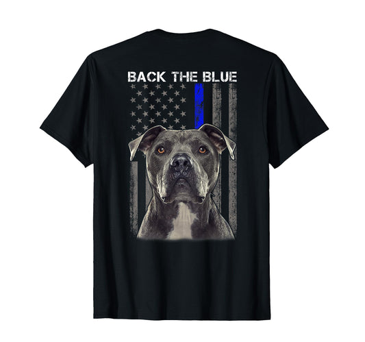 Back Blue Thin Blue Line Flag Police T-Shirt - Streetwear Style Unisex - T-Shirt, Sweatshirt, Hoodie