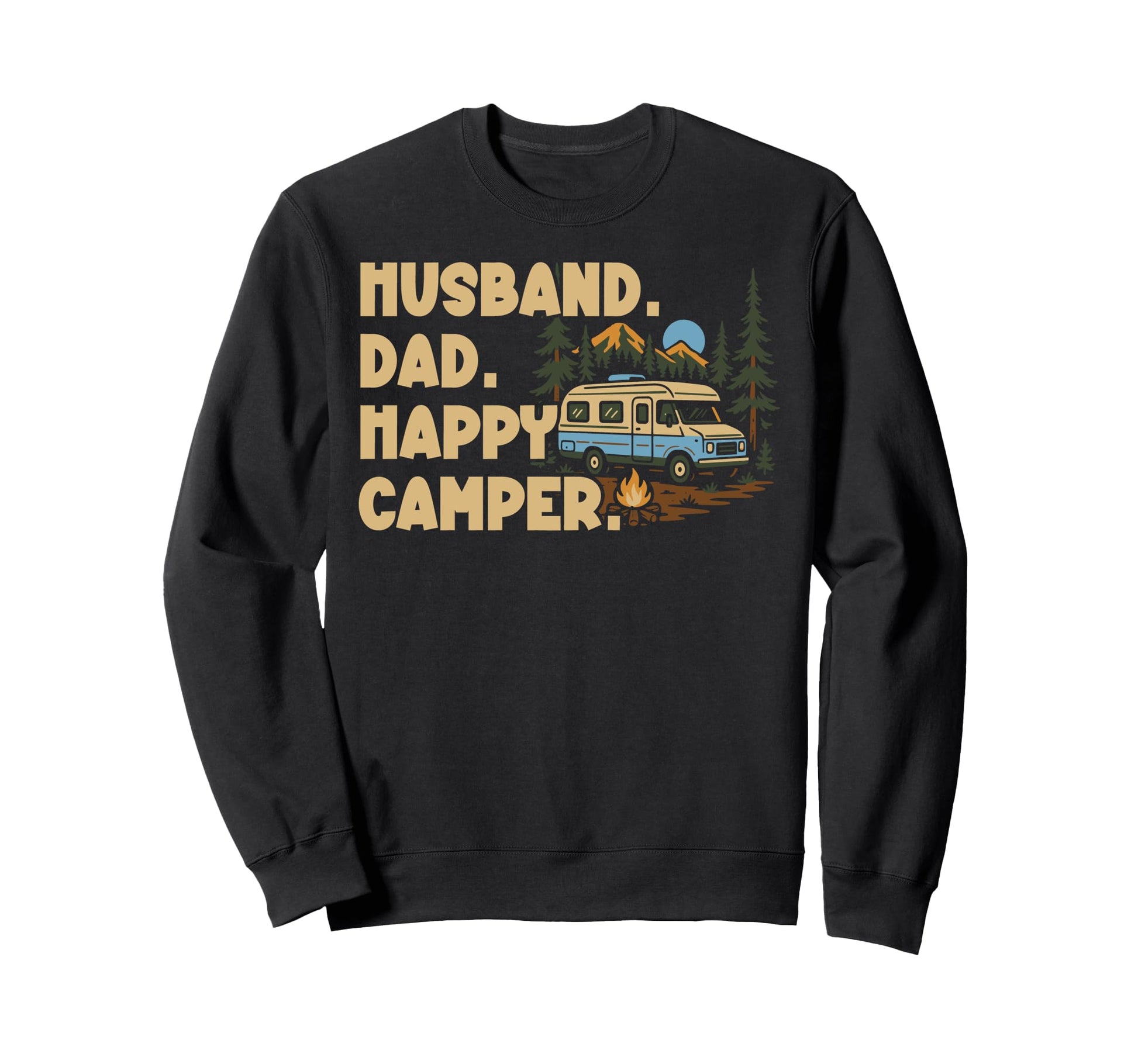 Motorhome Camping Family Husband Sweatshirt - Custom Art Print Men Women - T-Shirt, Sweatshirt, Hoodie