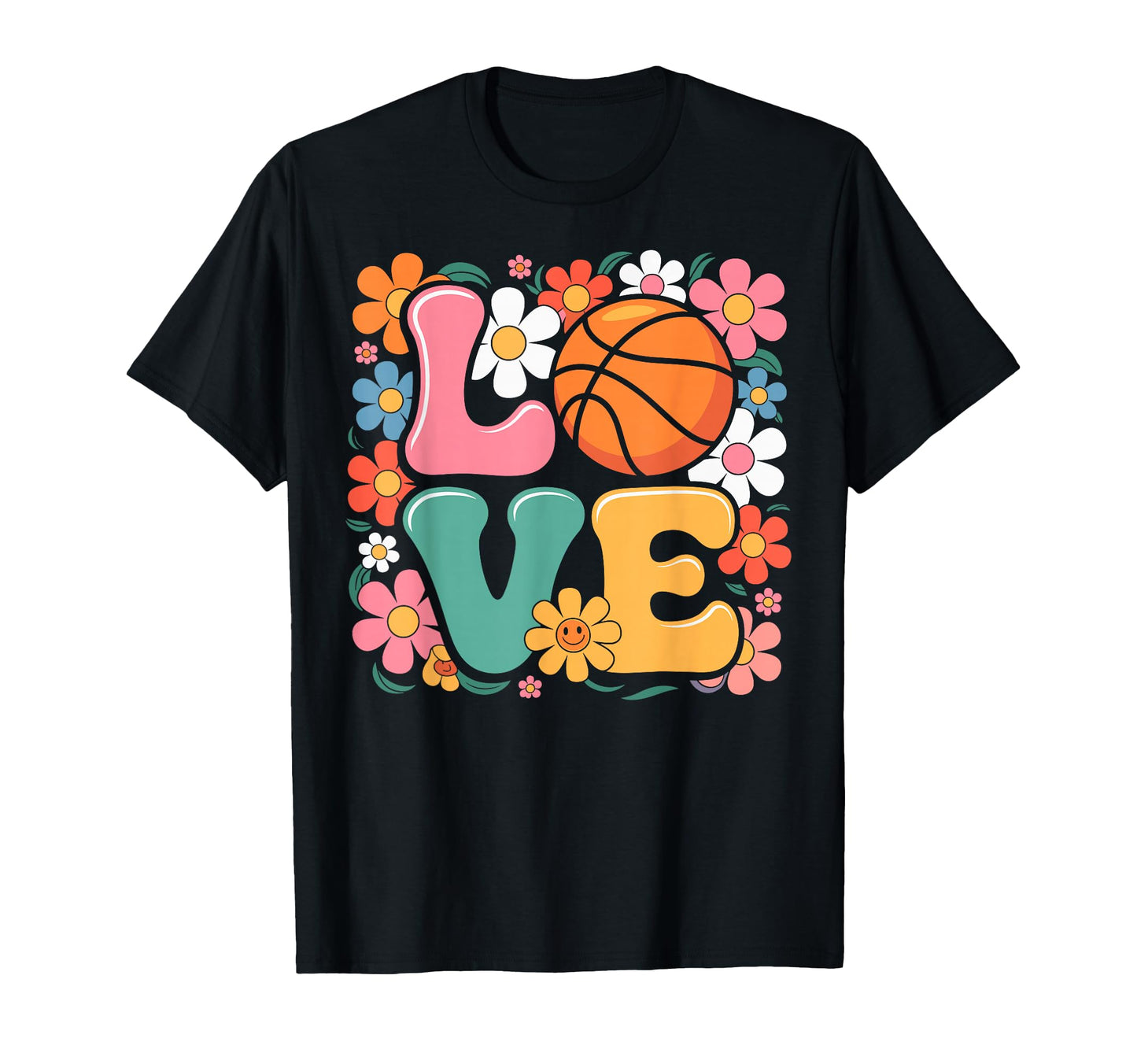 Groovy Love Basketball Ball Player Fan T-Shirt - Minimalist Print Unisex - T-Shirt, Sweatshirt, Hoodie