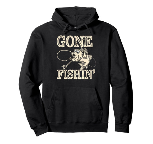 Bass Fisherman Gone Fishin Bass Fishing Hoodie - Graphic Print Unisex - T-Shirt, Sweatshirt, Hoodie