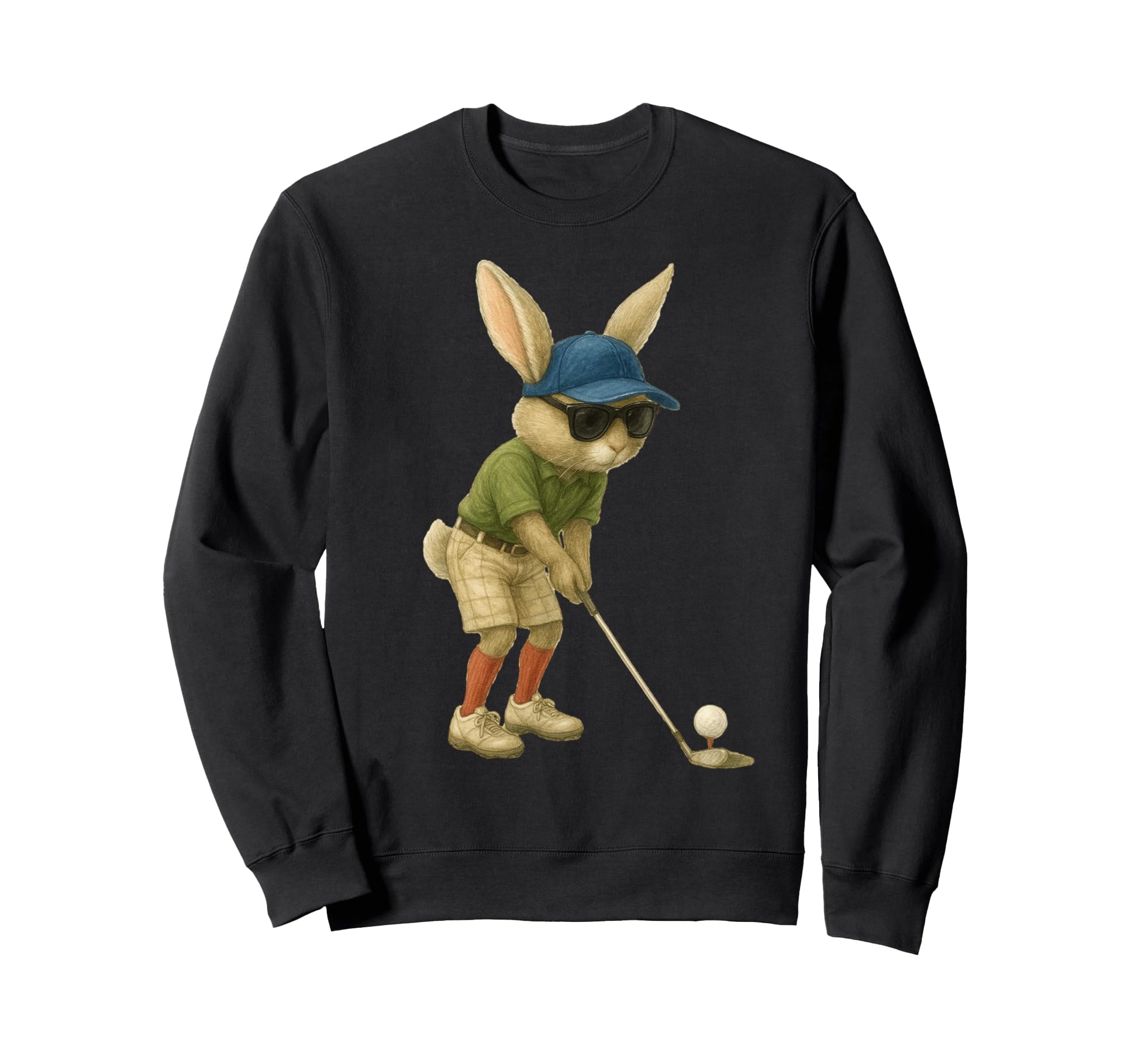 Easter Golf Bunny Rabbit Golfer Golf Sweatshirt - Graphic Print Unisex - T-Shirt, Sweatshirt, Hoodie