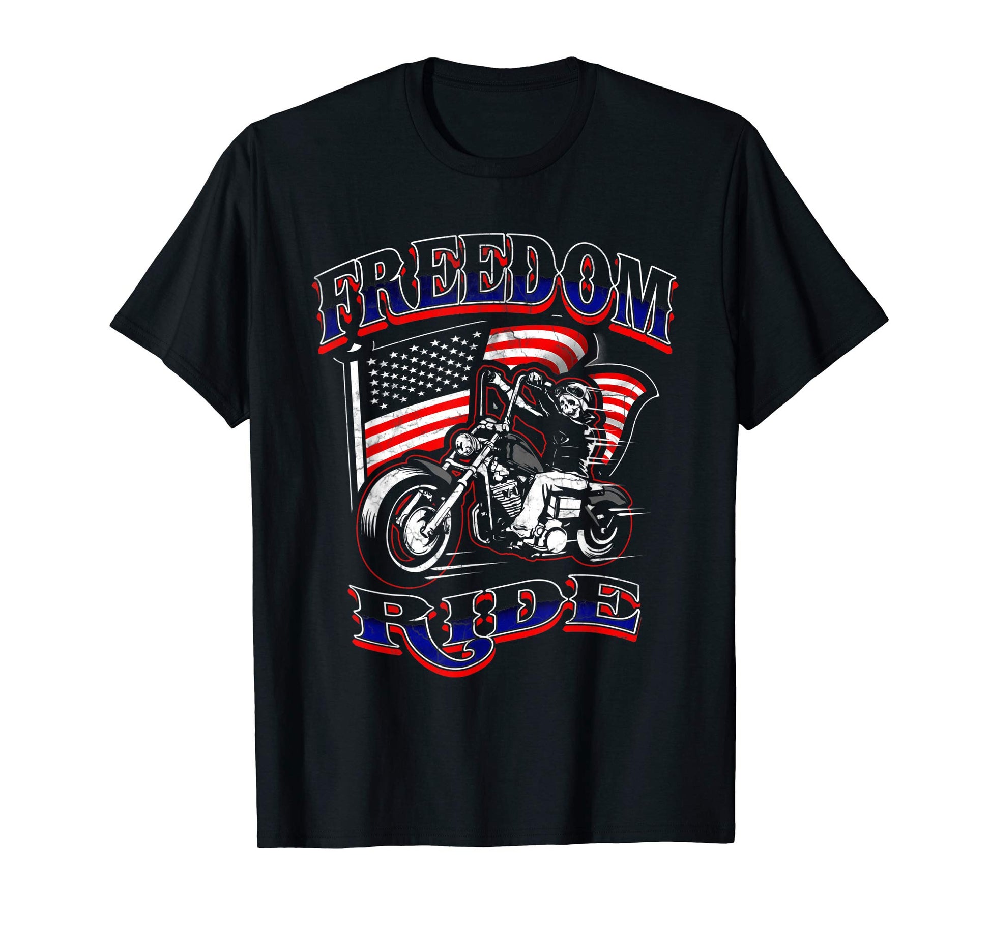 4Th July American Flag Motorcycle T-Shirt - Graphic Print for Adults - T-Shirt, Sweatshirt, Hoodie