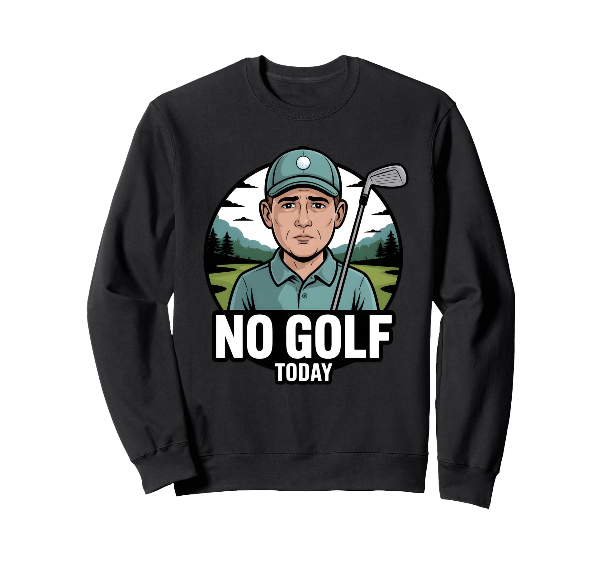 No Golf Today Funny Golfer Golfing Sweatshirt - Fun Novelty Design Unisex - T-Shirt, Sweatshirt, Hoodie