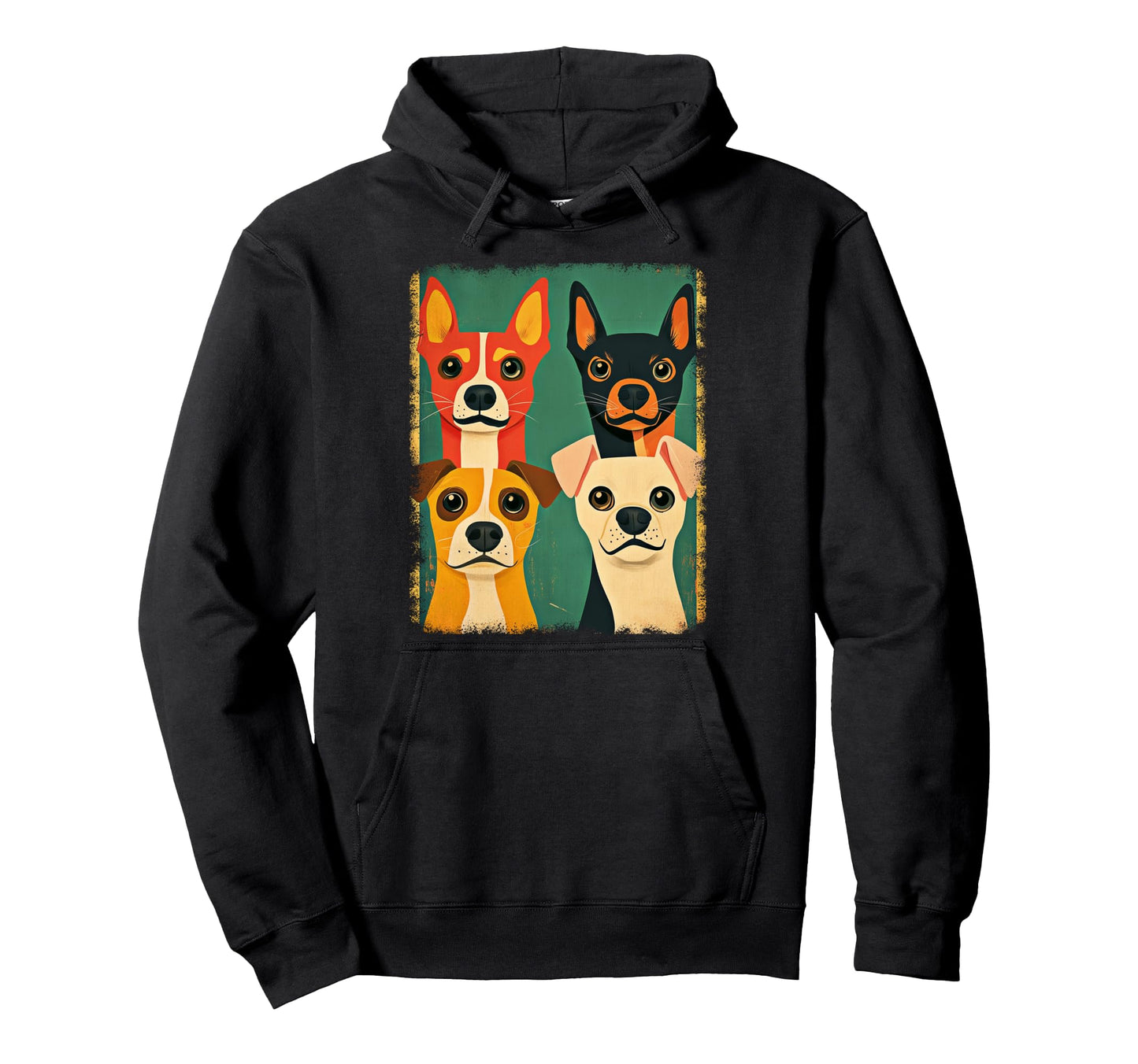 Mid Century Modern Dogs 50S 60S Hoodie - Aesthetic Graphic for Adults - T-Shirt, Sweatshirt, Hoodie