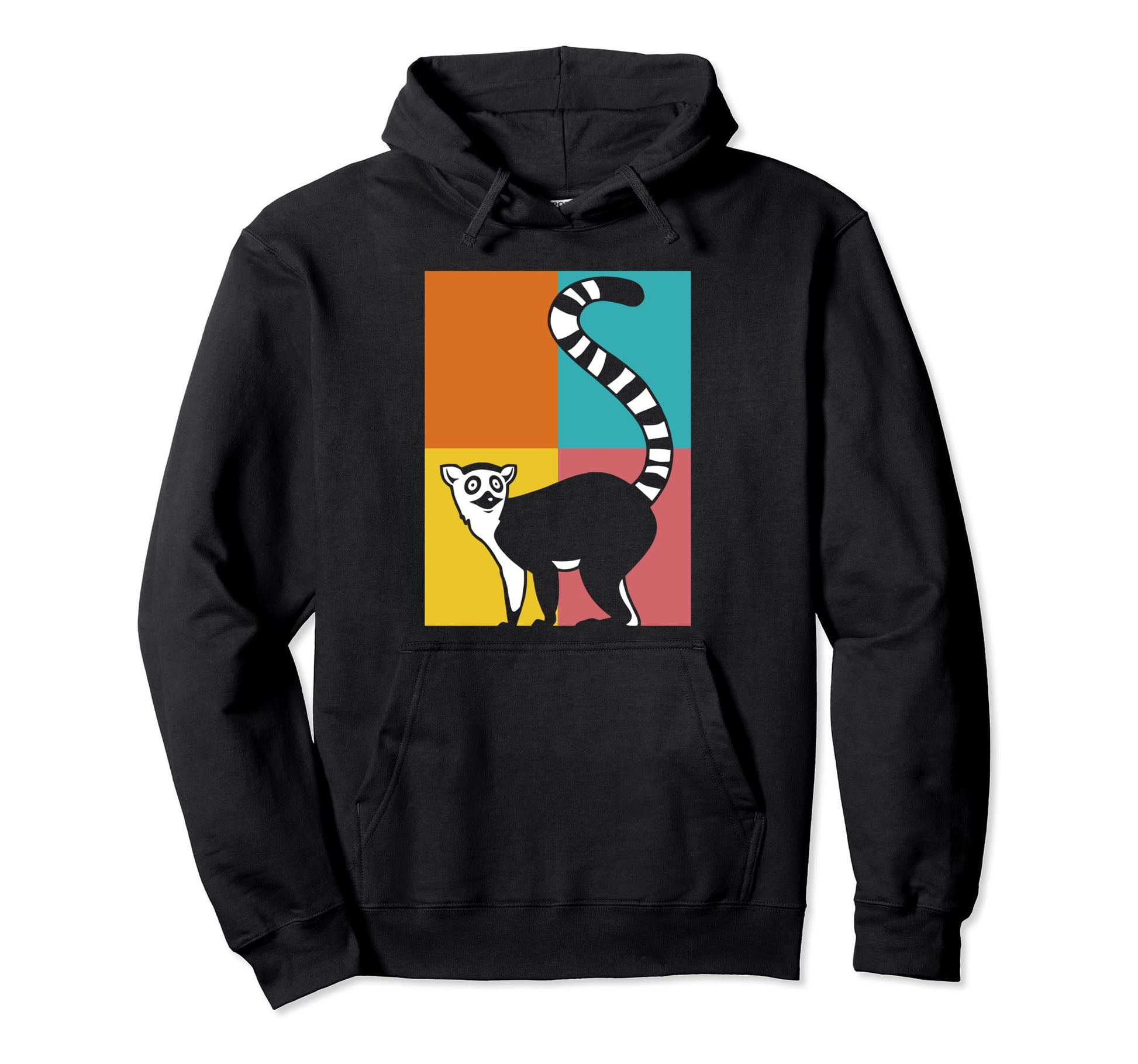 Pop Art Lemur Hoodie - Trendy Graphic Men Women - T-Shirt, Sweatshirt, Hoodie