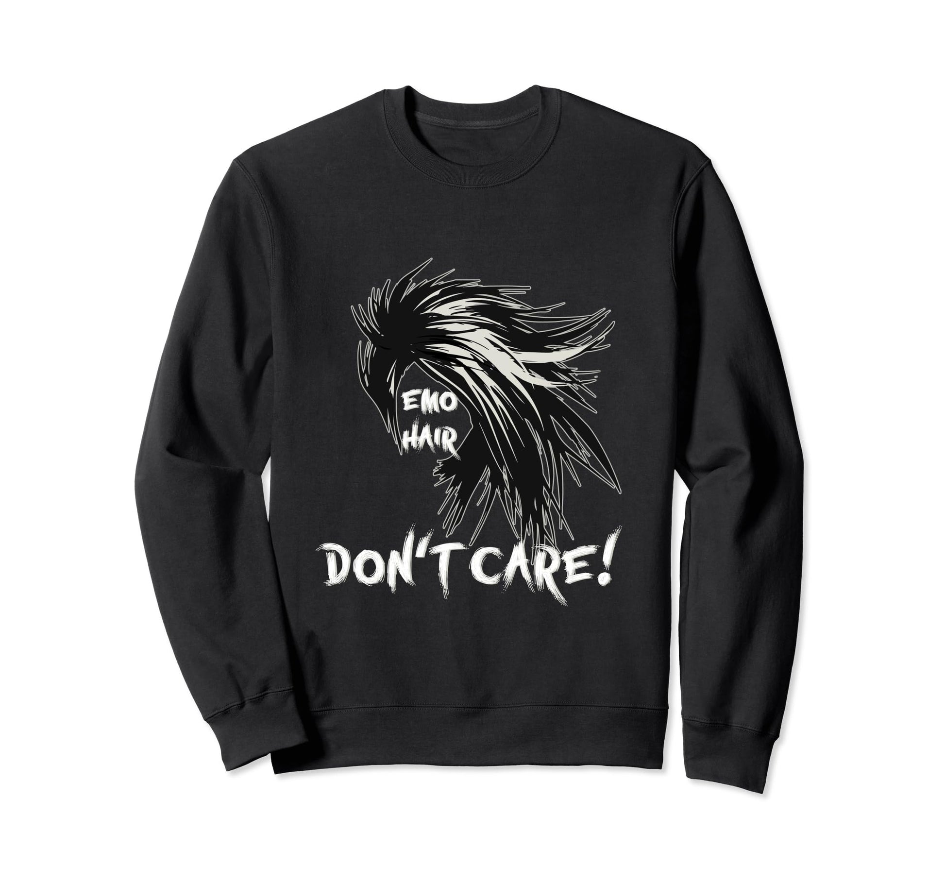 1990S 2000S Pop Emo Hair Dont Care Sweatshirt - Custom Art Print Men Women - T-Shirt, Sweatshirt, Hoodie