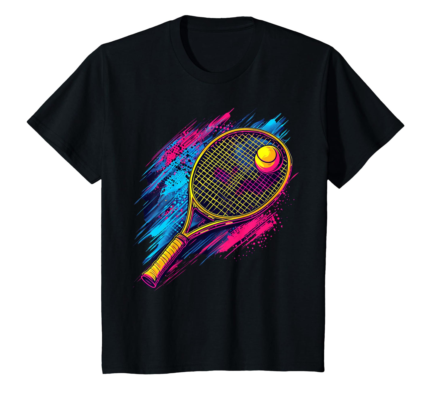 Colorful Painted Tennis Racket And T-Shirt - Fun Novelty Design Unisex - T-Shirt, Sweatshirt, Hoodie