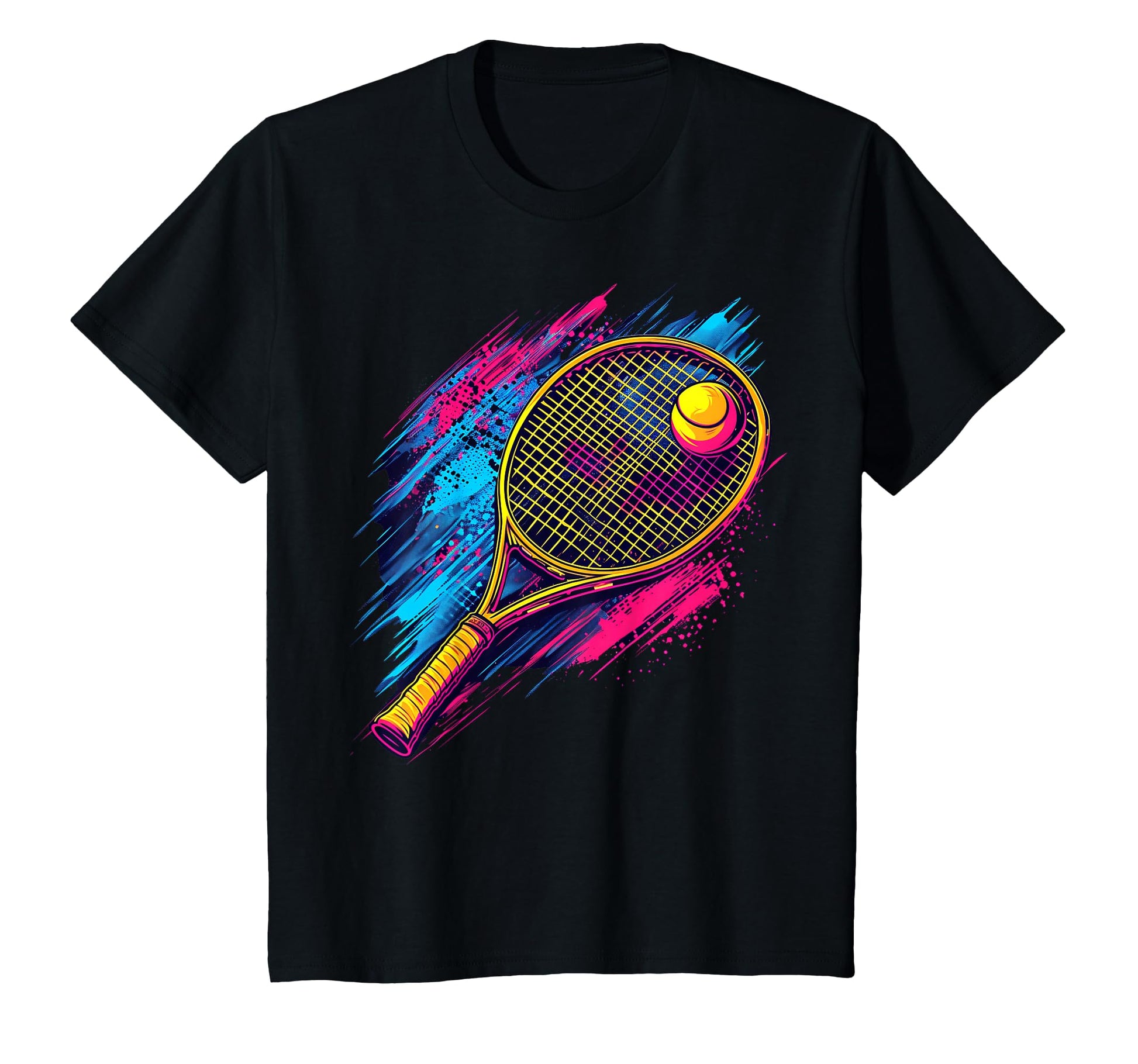 Colorful Painted Tennis Racket And T-Shirt - Fun Novelty Design Unisex - T-Shirt, Sweatshirt, Hoodie