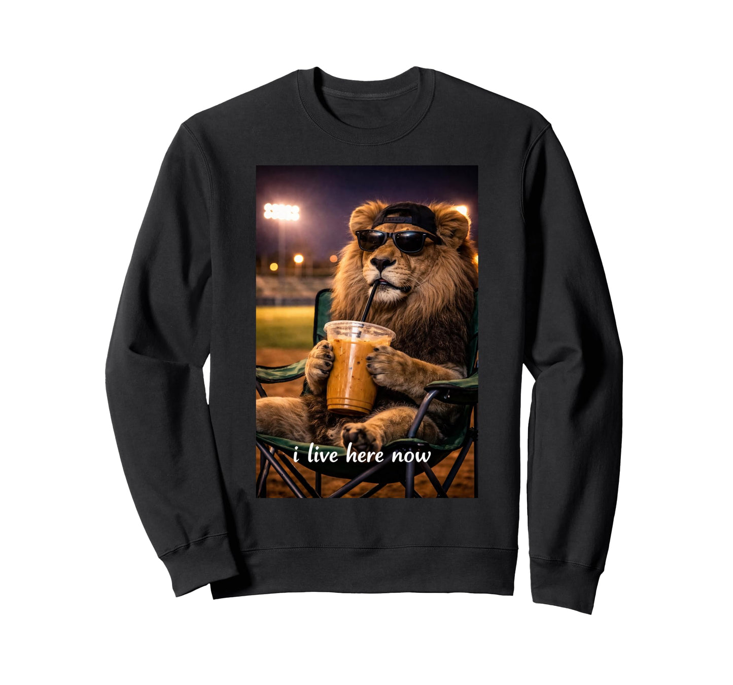 Funny Lion Ballfield Baseball Field I Sweatshirt - Minimalist Print Unisex - T-Shirt, Sweatshirt, Hoodie