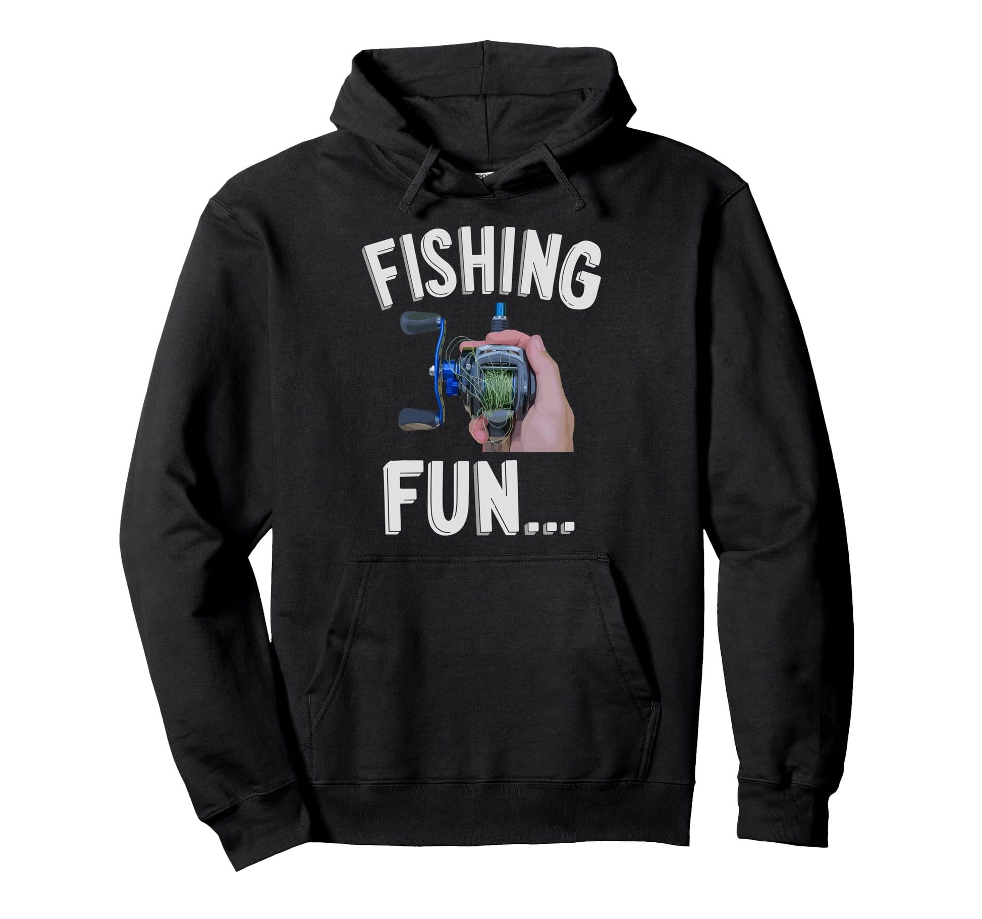 Fishing Fun Tangled Reel Fisherman Hoodie - Fun Novelty Design Unisex - T-Shirt, Sweatshirt, Hoodie
