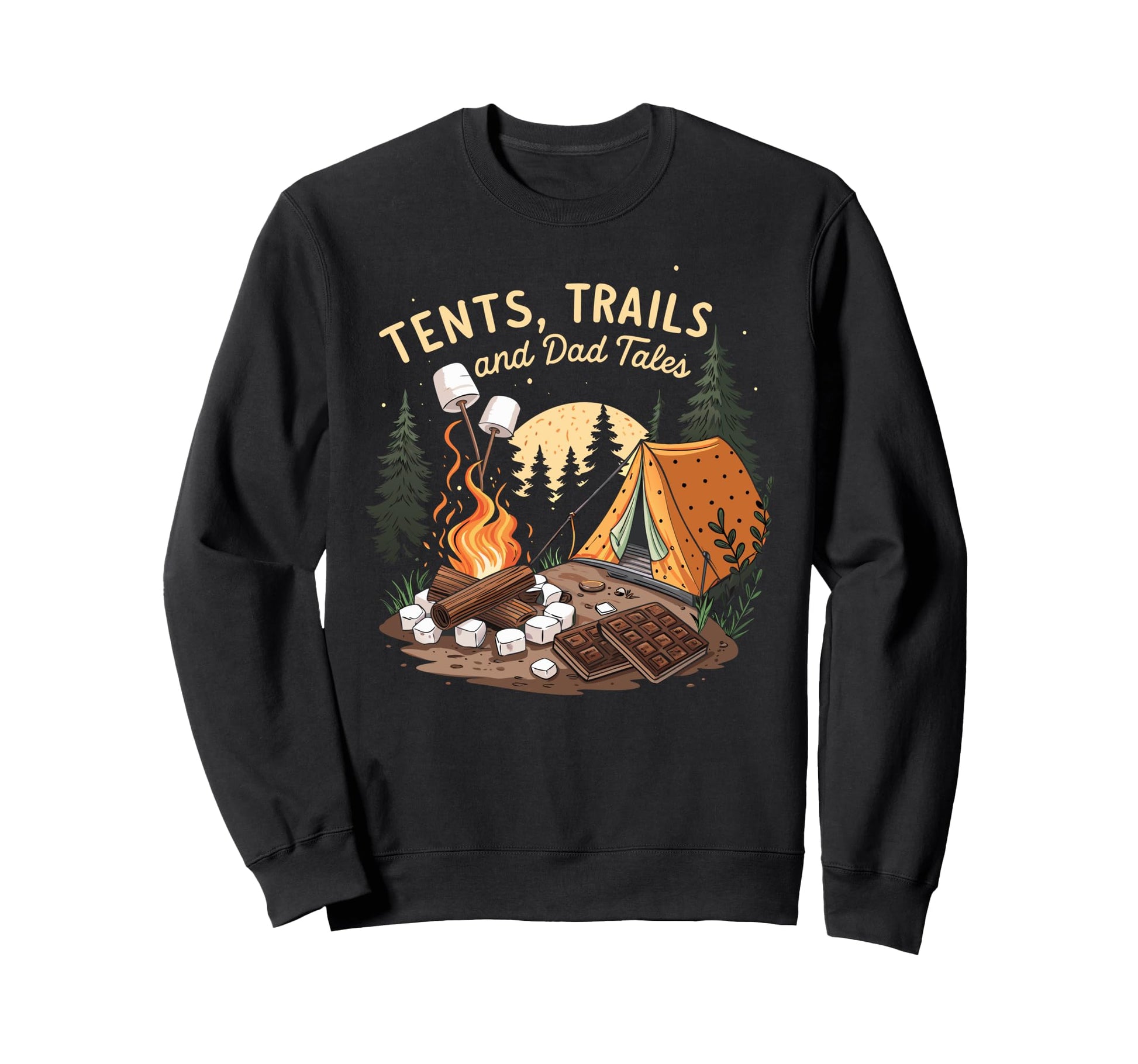 Tents Trails And Dad Tales Hiking Fathers Hoodie - Novelty Apparel Unisex - T-Shirt, Sweatshirt, Hoodie
