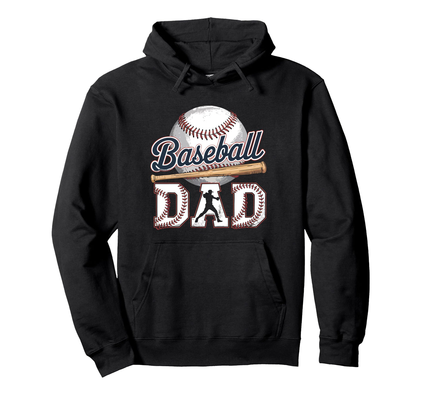 Baseball Dad Fathers Day Funny Sports Hoodie - Custom Art Print Men Women - T-Shirt, Sweatshirt, Hoodie