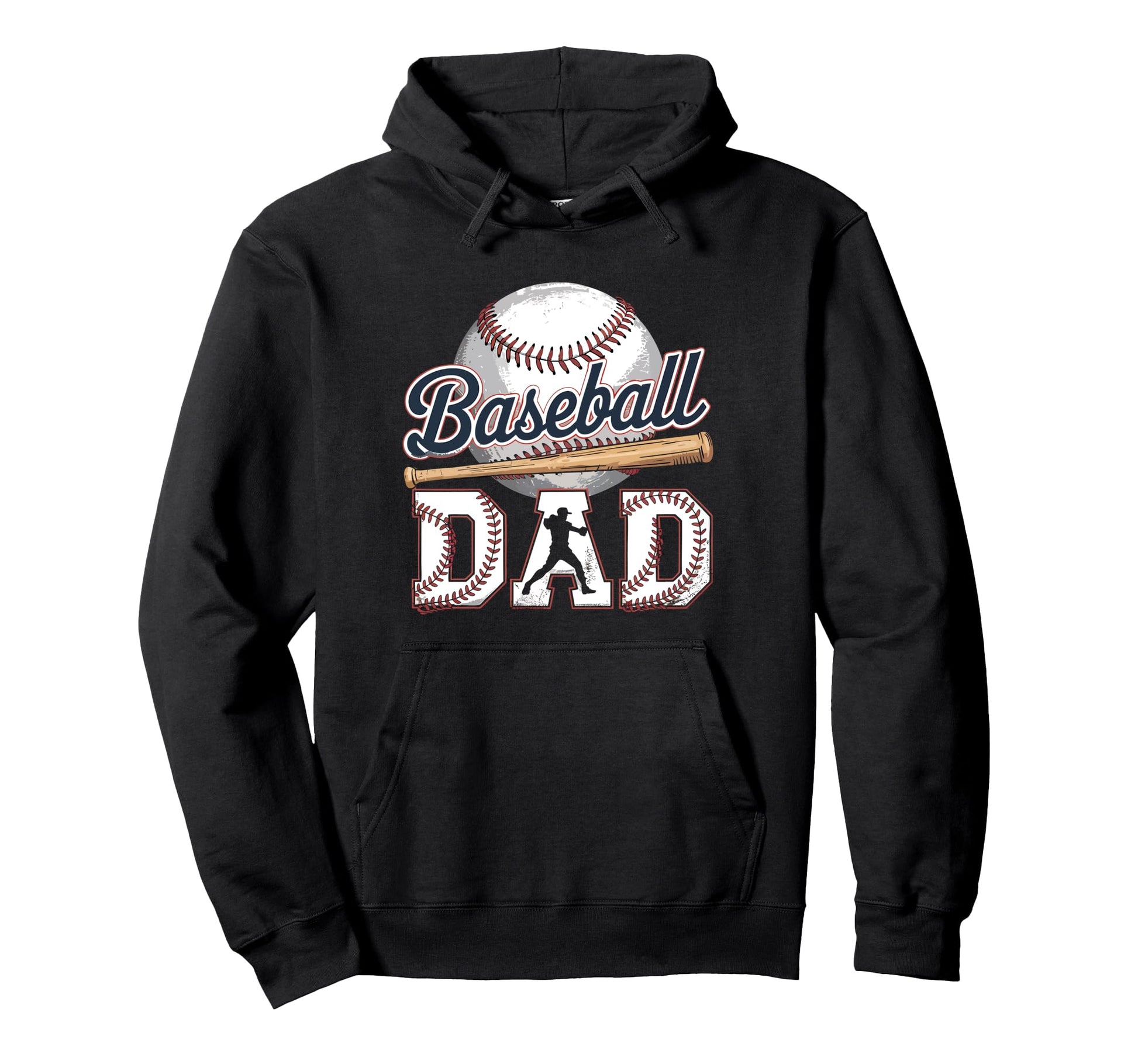 Baseball Dad Fathers Day Funny Sports Hoodie - Custom Art Print Men Women - T-Shirt, Sweatshirt, Hoodie