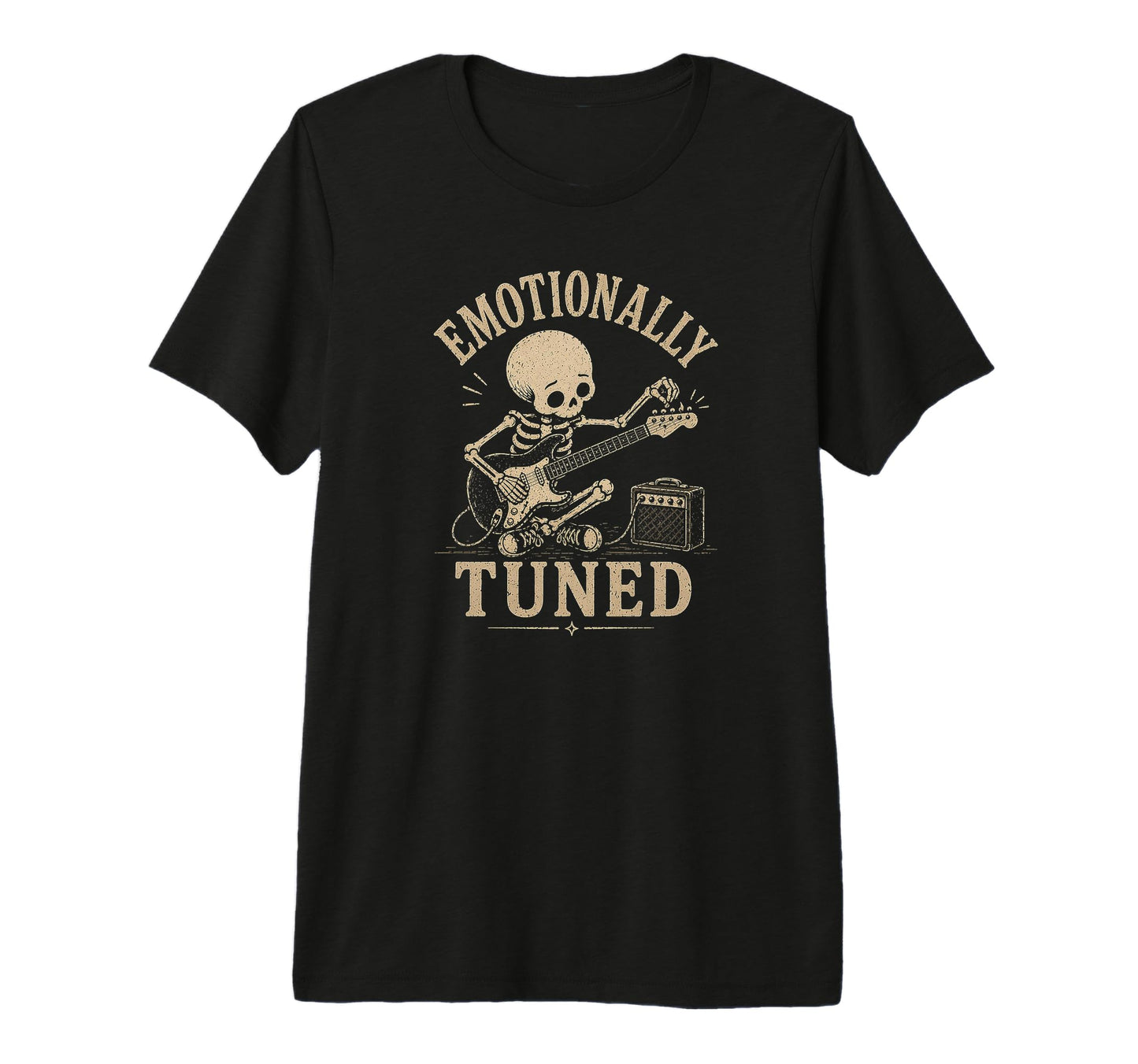 Emotionally Tuned Funny Guitar Player T-Shirt - Unique Graphic Men Women - T-Shirt, Sweatshirt, Hoodie