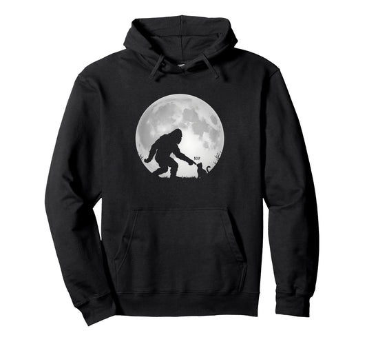 Bigfoot Boop Cat Nose Full Moon Funny Hoodie - Aesthetic Graphic Unisex - T-Shirt, Sweatshirt, Hoodie