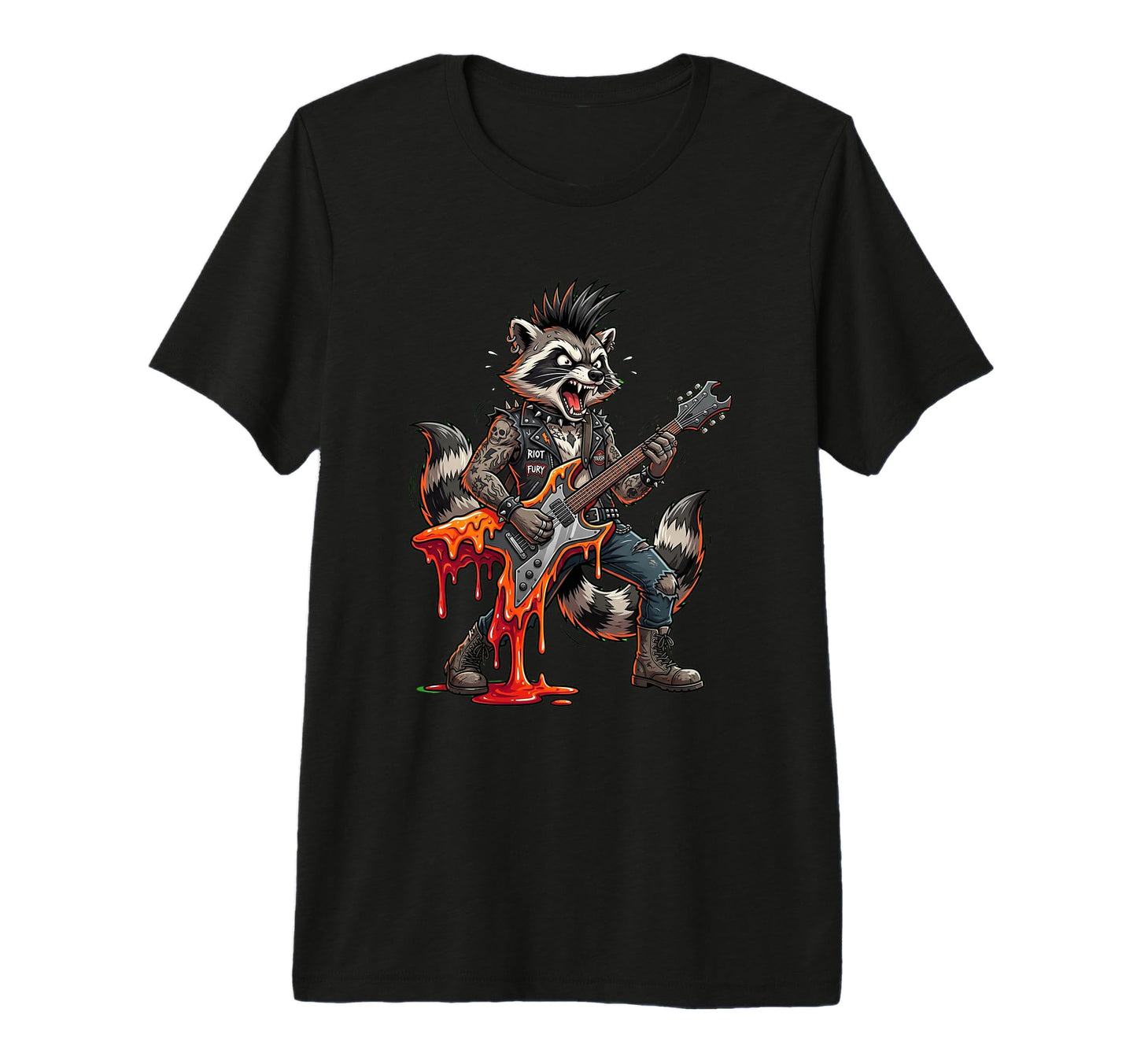 Punk Rock Raccoon Electric Guitar T-Shirt - Fun Novelty Design Unisex - T-Shirt, Sweatshirt, Hoodie