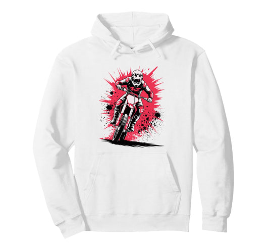 Biker Motorbiker Motorcyclist Dirt Hoodie - Custom Art Print for Adults - T-Shirt, Sweatshirt, Hoodie