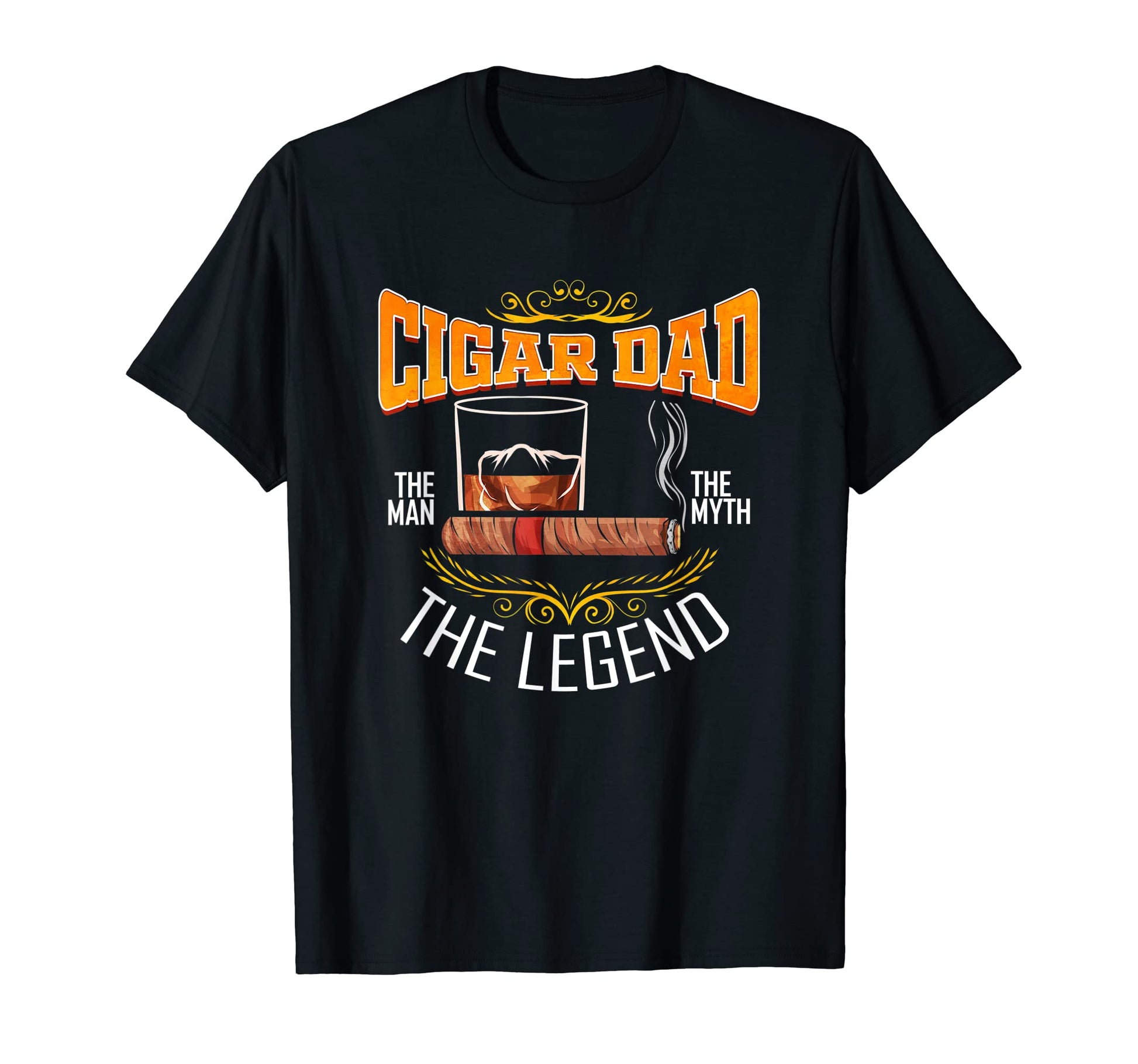 Mens Cigar Dad Myth Legend Cigar T-Shirt - Custom Art Print for Adults - T-Shirt, Sweatshirt, Hoodie