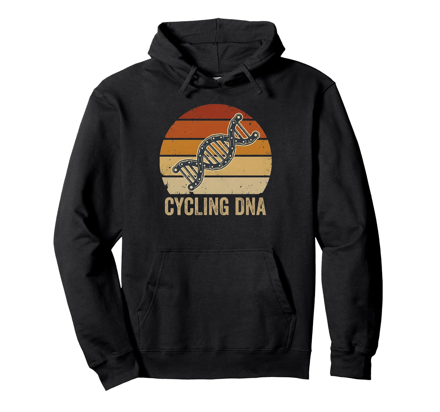 Cycling Dna Funny Bike Chain Sunset Hoodie - Fun Novelty Design Men Women - T-Shirt, Sweatshirt, Hoodie