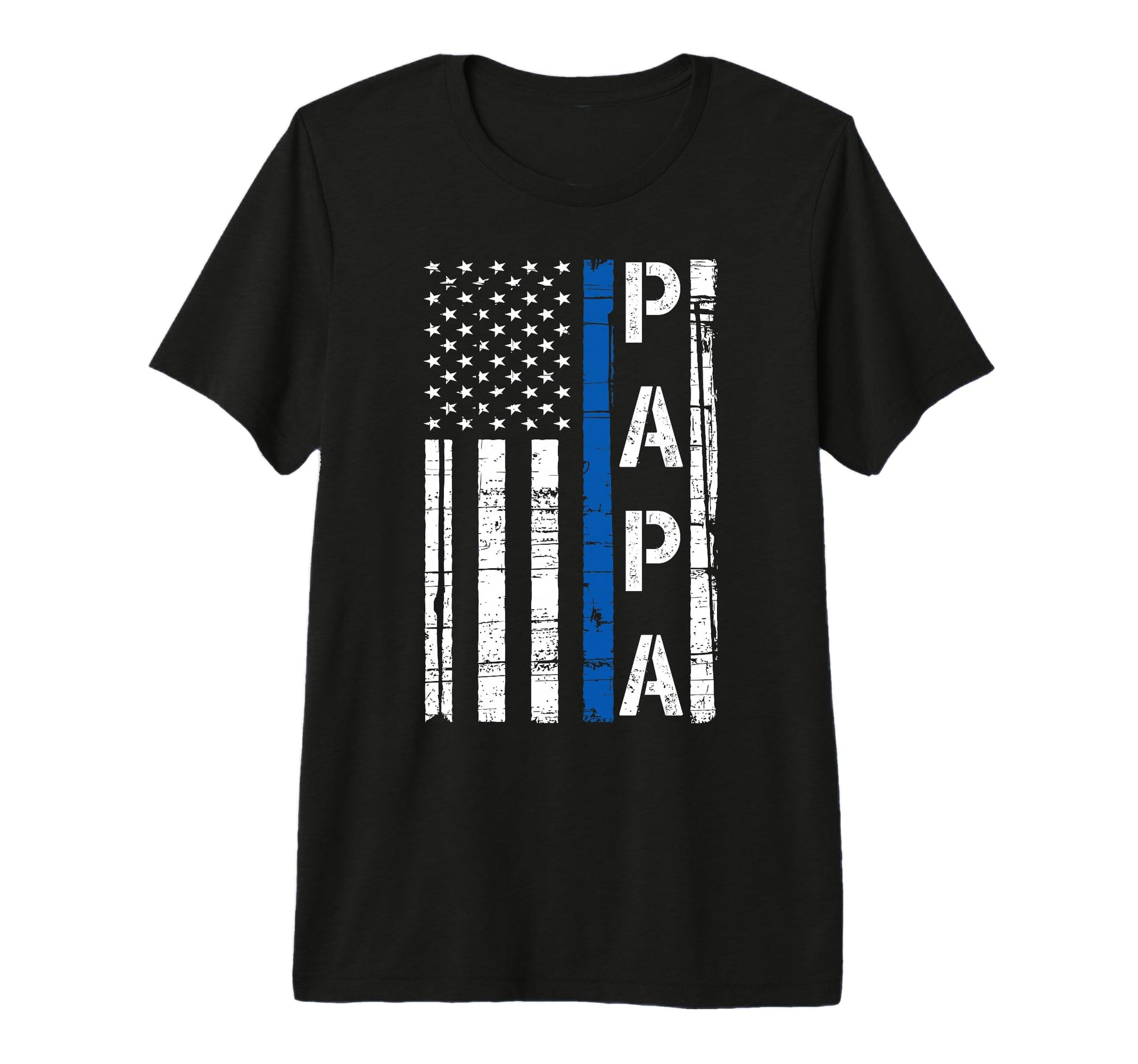 Mens Papa Thin Blue Line American Flag T-Shirt - Streetwear Style Unisex - T-Shirt, Sweatshirt, Hoodie