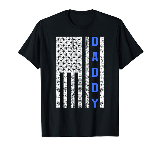 American Flag Police Dad Gift Cop T-Shirt - Aesthetic Graphic Men Women - T-Shirt, Sweatshirt, Hoodie