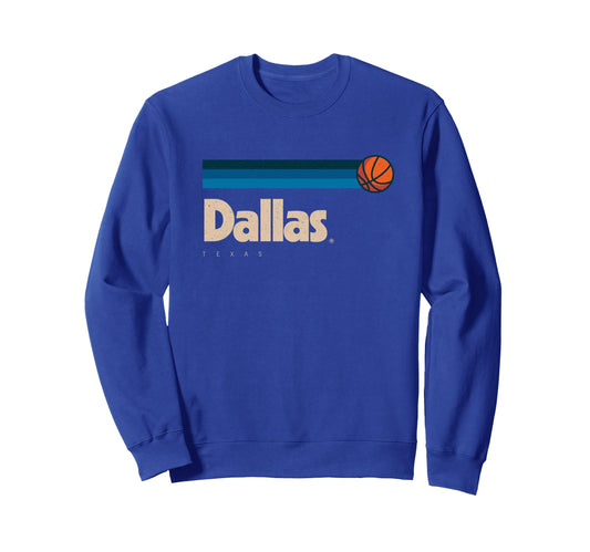 Blue Dallas Basketball B Ball City Sweatshirt - Custom Art Print Men Women - T-Shirt, Sweatshirt, Hoodie
