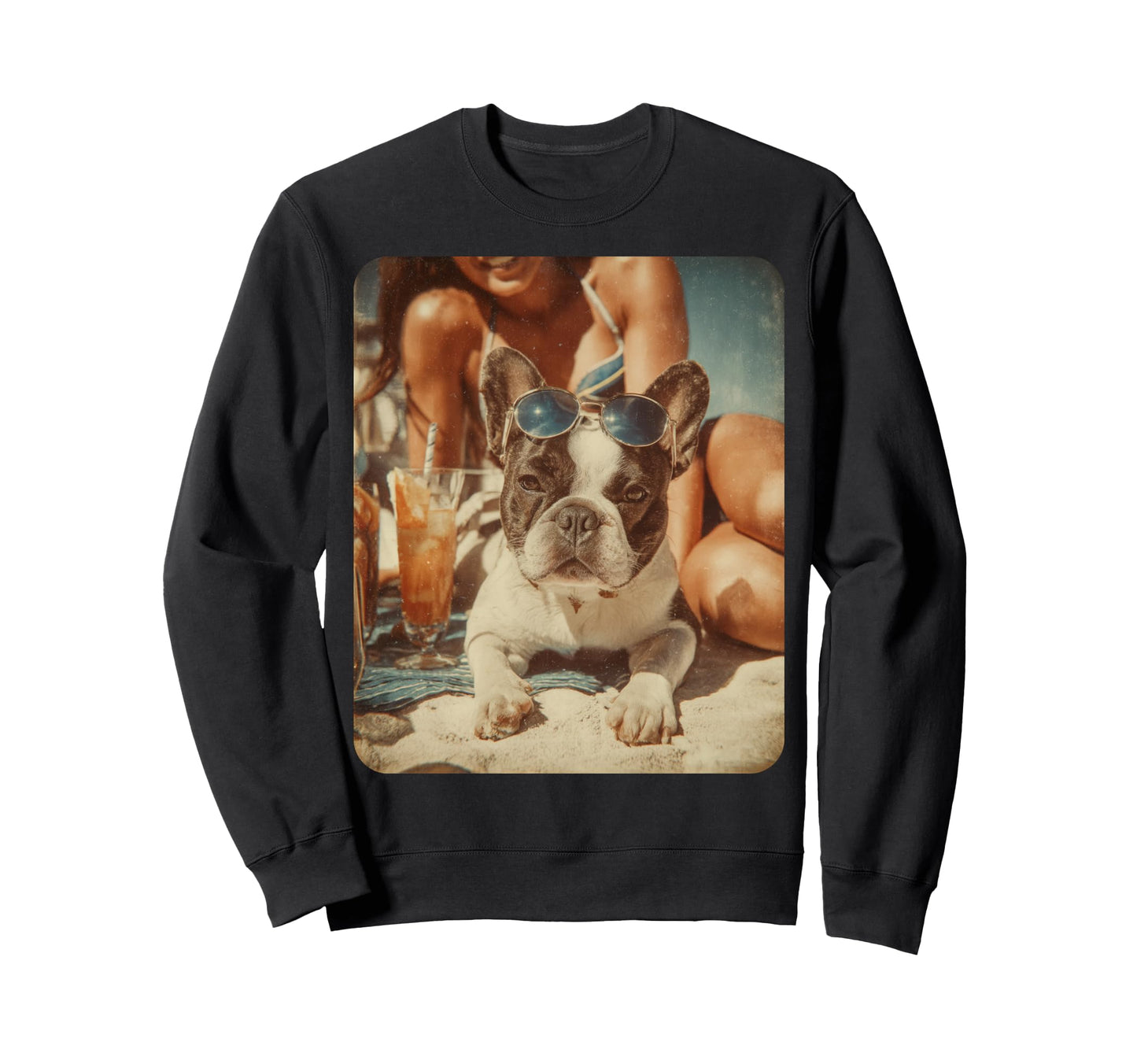 French Bulldog Hawaiian Funny Dog Sweatshirt - Fun Novelty Design Unisex - T-Shirt, Sweatshirt, Hoodie