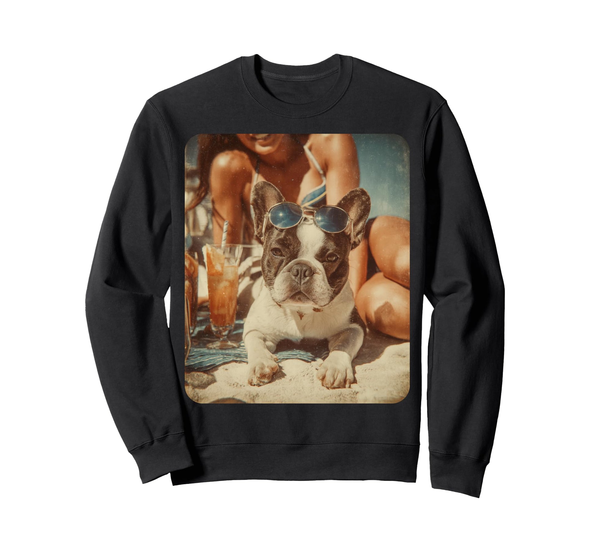 French Bulldog Hawaiian Funny Dog Sweatshirt - Fun Novelty Design Unisex - T-Shirt, Sweatshirt, Hoodie