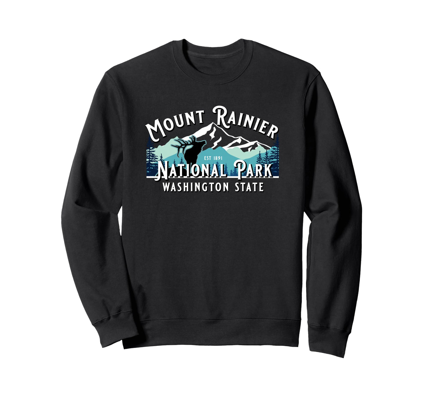 Mount Rainier National Park Washington Sweatshirt - Unique Graphic Unisex - T-Shirt, Sweatshirt, Hoodie