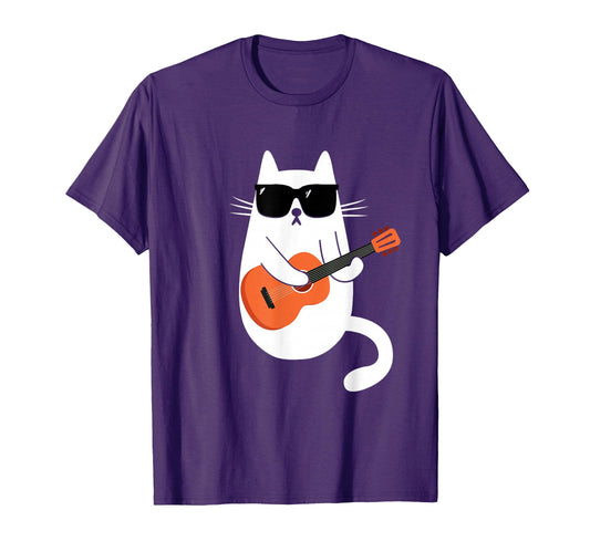 Cat And Guitar Cat And Sunglasses Cat T-Shirt - Novelty Apparel Unisex - T-Shirt, Sweatshirt, Hoodie