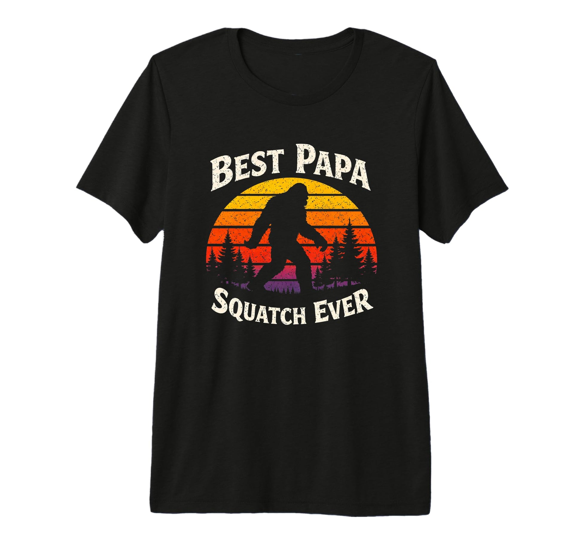 Best Papa Squatch Ever Sunset Bigfoot T-Shirt - Minimalist Print Men Women - T-Shirt, Sweatshirt, Hoodie