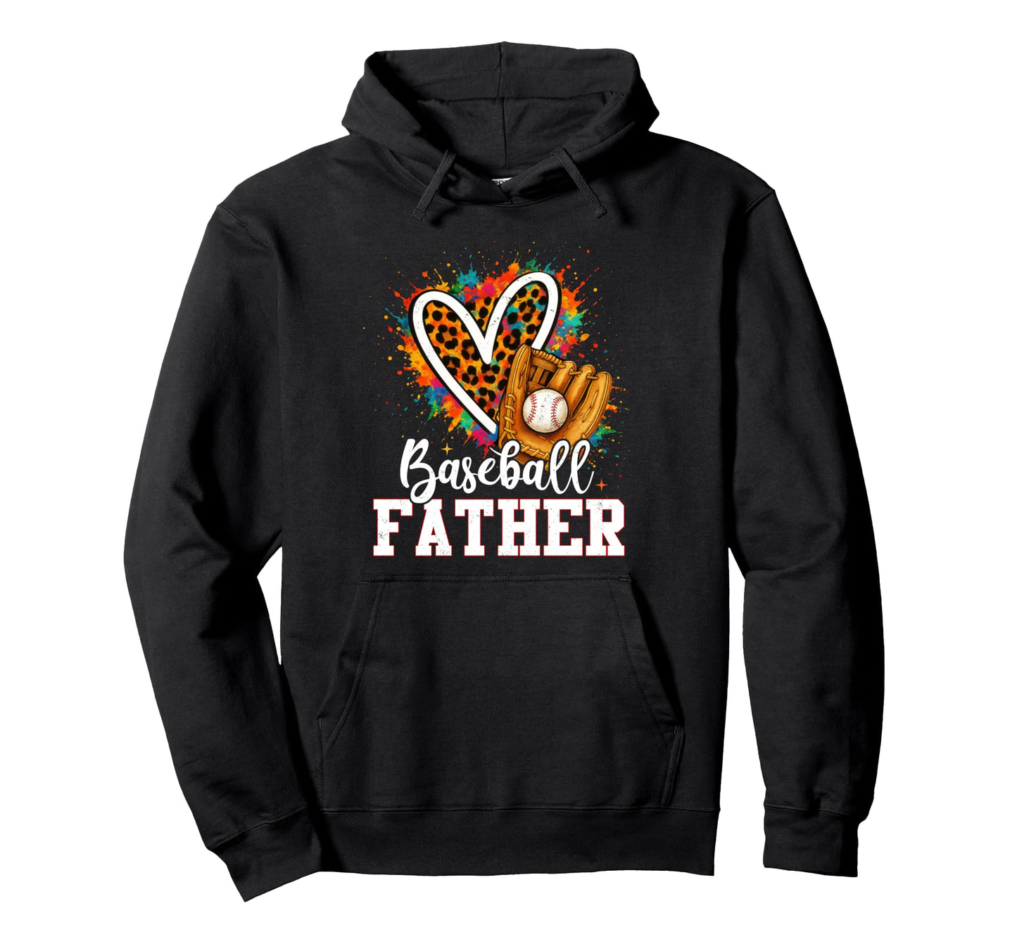 My Favorite Baseball Dad Leopard Heart T-Shirt - Unique Graphic Unisex - T-Shirt, Sweatshirt, Hoodie