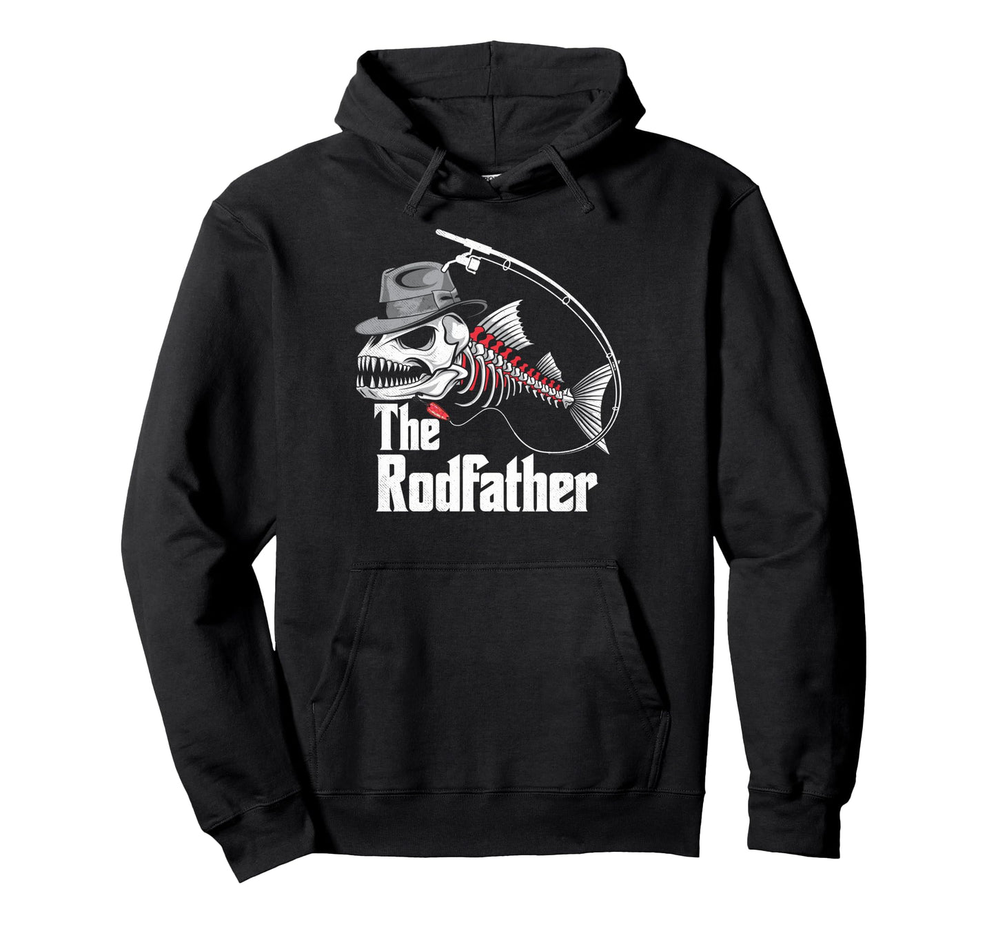 Rodfather Fishing Dad Fish Skeleton Hoodie - Streetwear Style Men Women - T-Shirt, Sweatshirt, Hoodie