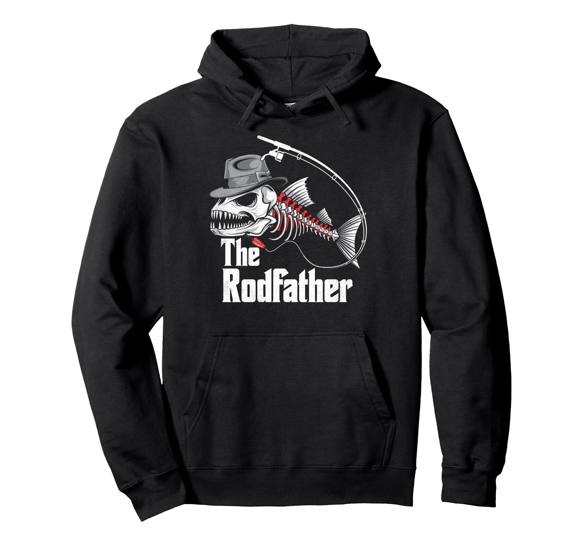 Rodfather Fishing Dad Fish Skeleton Hoodie - Streetwear Style Men Women - T-Shirt, Sweatshirt, Hoodie