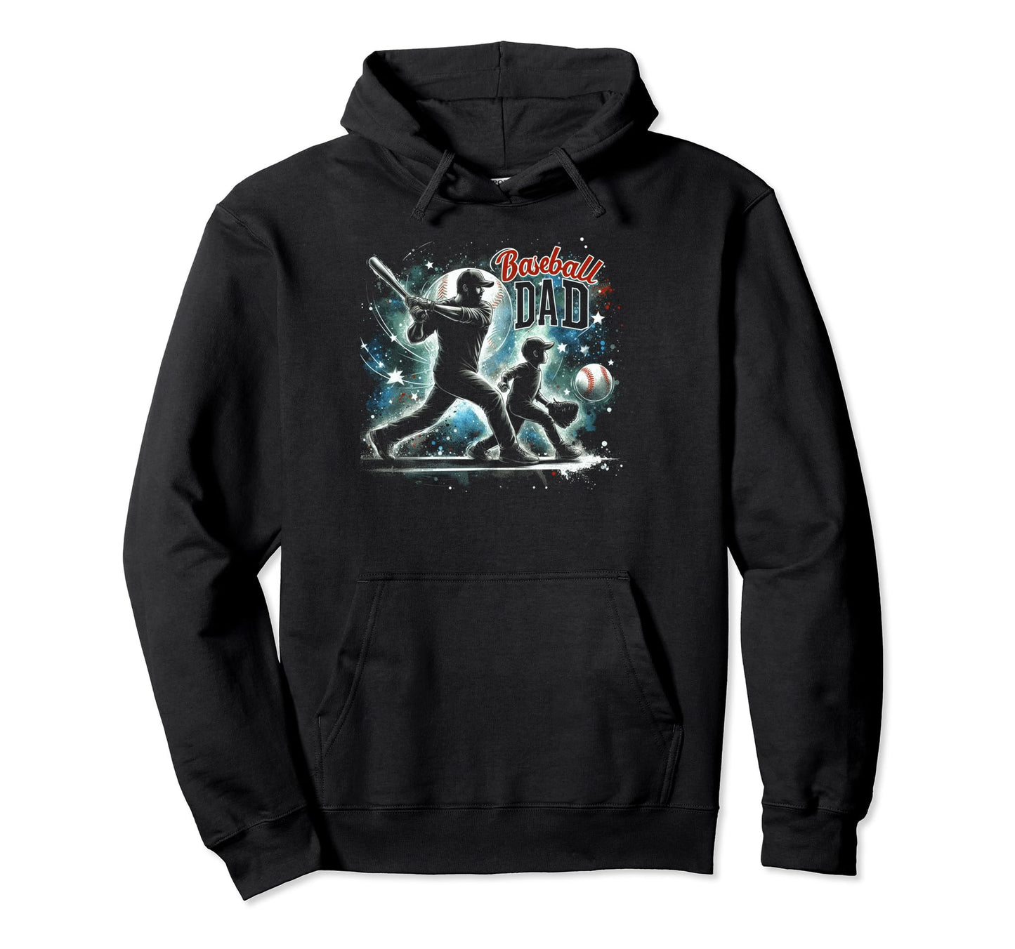 Baseball Dad Fathers Day Hoodie - Streetwear Style Unisex - T-Shirt, Sweatshirt, Hoodie