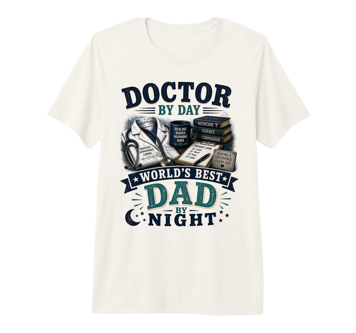 Mens Doctor Day Worlds Best Dad T-Shirt - Aesthetic Graphic for Adults - T-Shirt, Sweatshirt, Hoodie