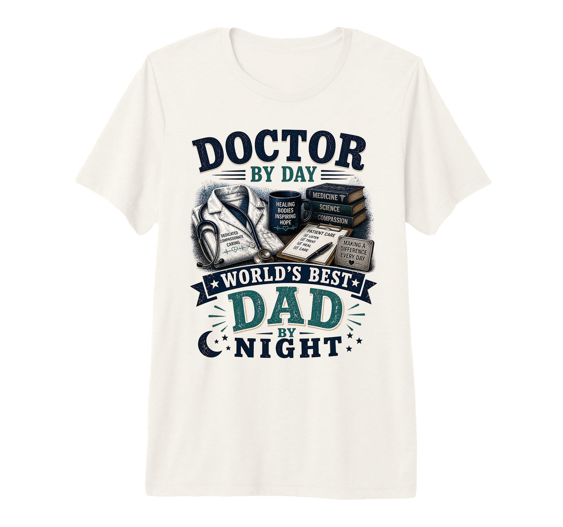 Mens Doctor Day Worlds Best Dad T-Shirt - Aesthetic Graphic for Adults - T-Shirt, Sweatshirt, Hoodie