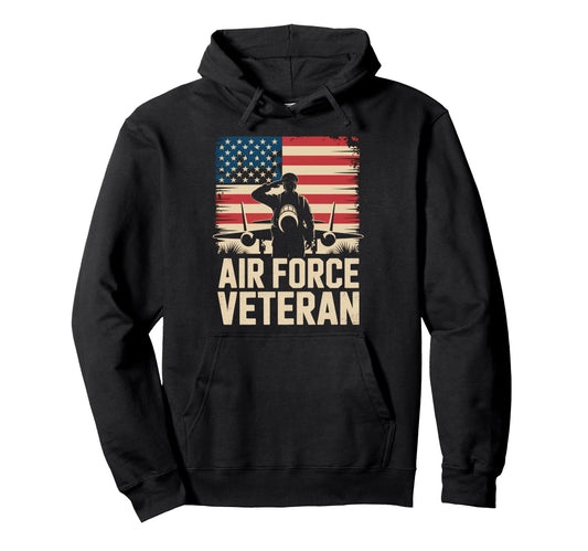 Air Force Veteran Us American Flag Dad Hoodie - Trendy Graphic Men Women - T-Shirt, Sweatshirt, Hoodie