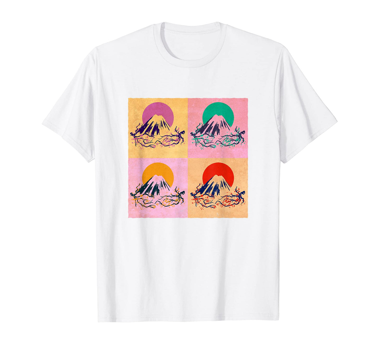 Cherry Blossom Woodblock Full Moon Pop T-Shirt - Unique Graphic for Adults - T-Shirt, Sweatshirt, Hoodie