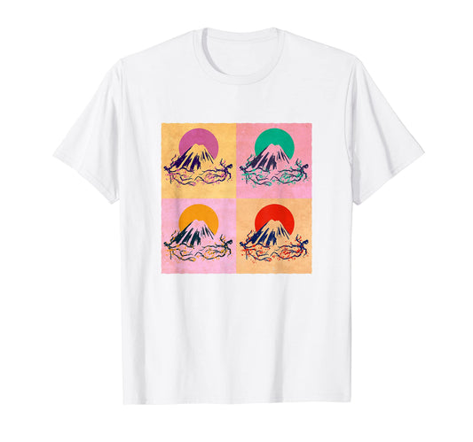 Cherry Blossom Woodblock Full Moon Pop T-Shirt - Unique Graphic for Adults - T-Shirt, Sweatshirt, Hoodie